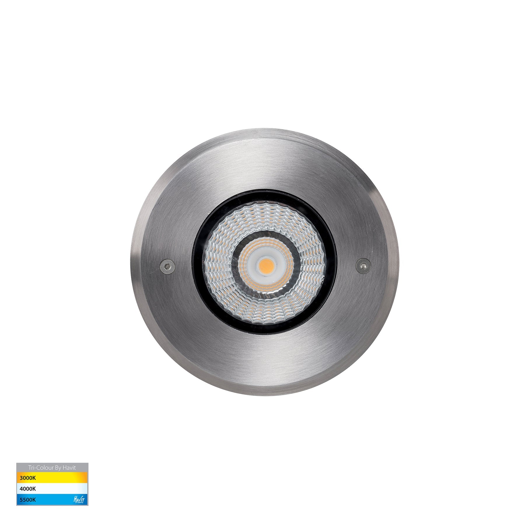 Klip LED Round Inground Light 316 Stainless Steel 240V 7W TRI Colour - HV1831T-240V