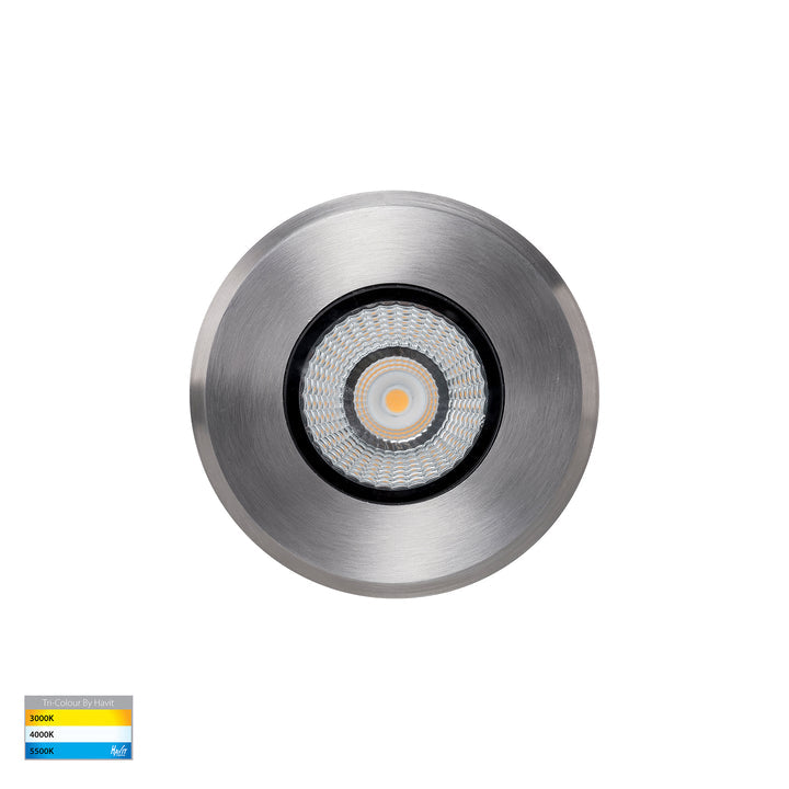 Klip LED Round Inground Light 316 Stainless Steel 12V 7W TRI Colour - HV1831T-12V