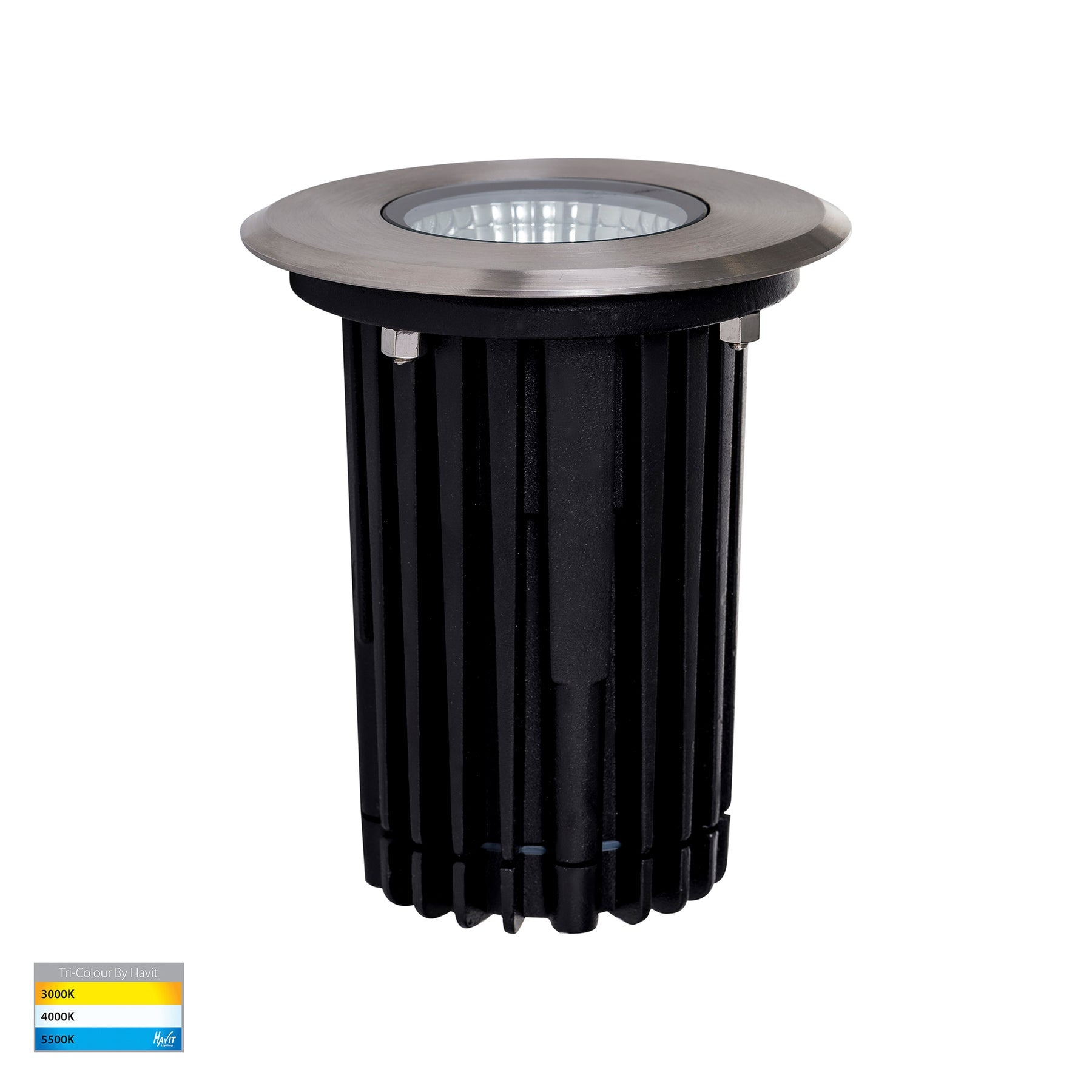 Klip LED Round Inground Light 316 Stainless Steel 12V 7W TRI Colour - HV1831T-12V