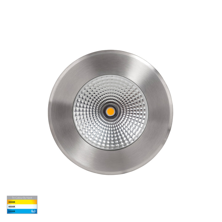 Klip LED Round Inground Light 316 Stainless Steel 12V 10W TRI Colour - HV1832T-12V