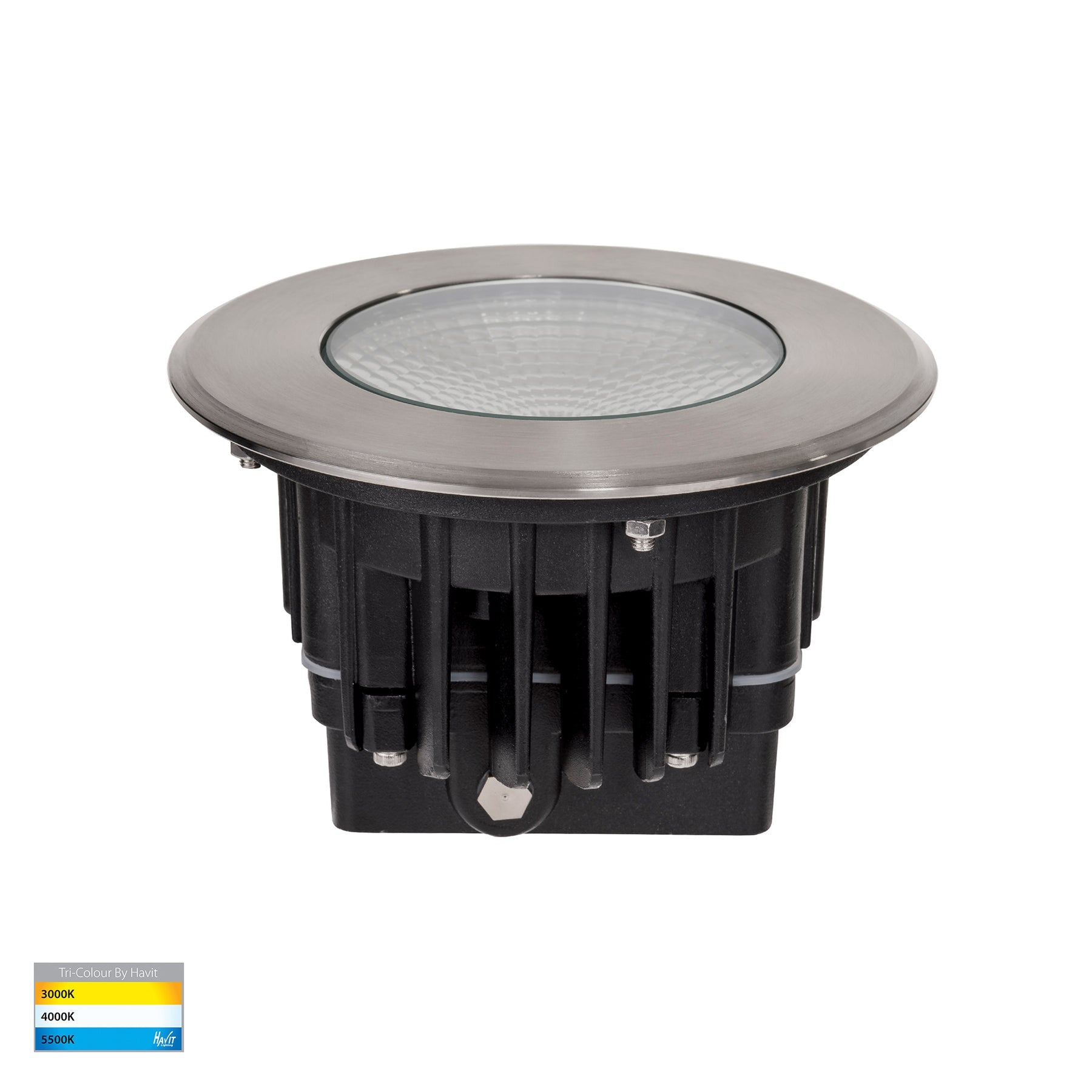 Klip LED Round Inground Light 316 Stainless Steel 240V 10W TRI Colour - HV1832T-240V