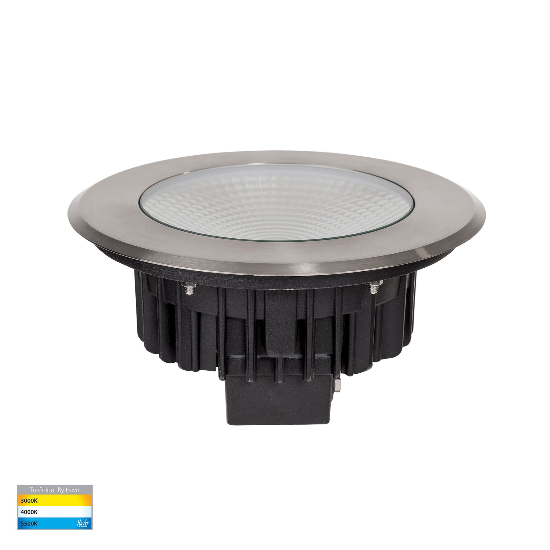 Klip LED Round Inground Light 316 Stainless Steel 240V 30W TRI Colour - HV1835T-240V