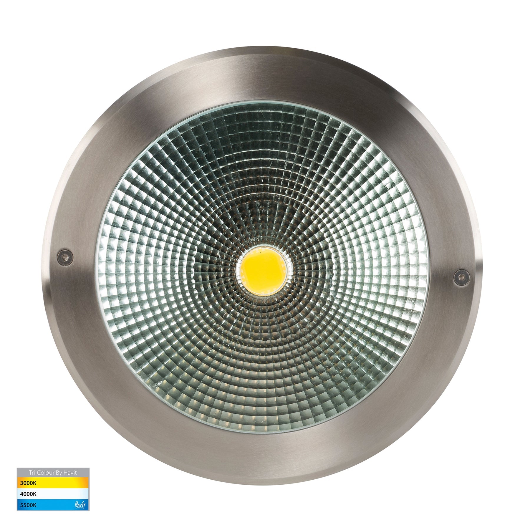 Klip LED Round Inground Light 316 Stainless Steel 240V 30W TRI Colour - HV1835T-240V