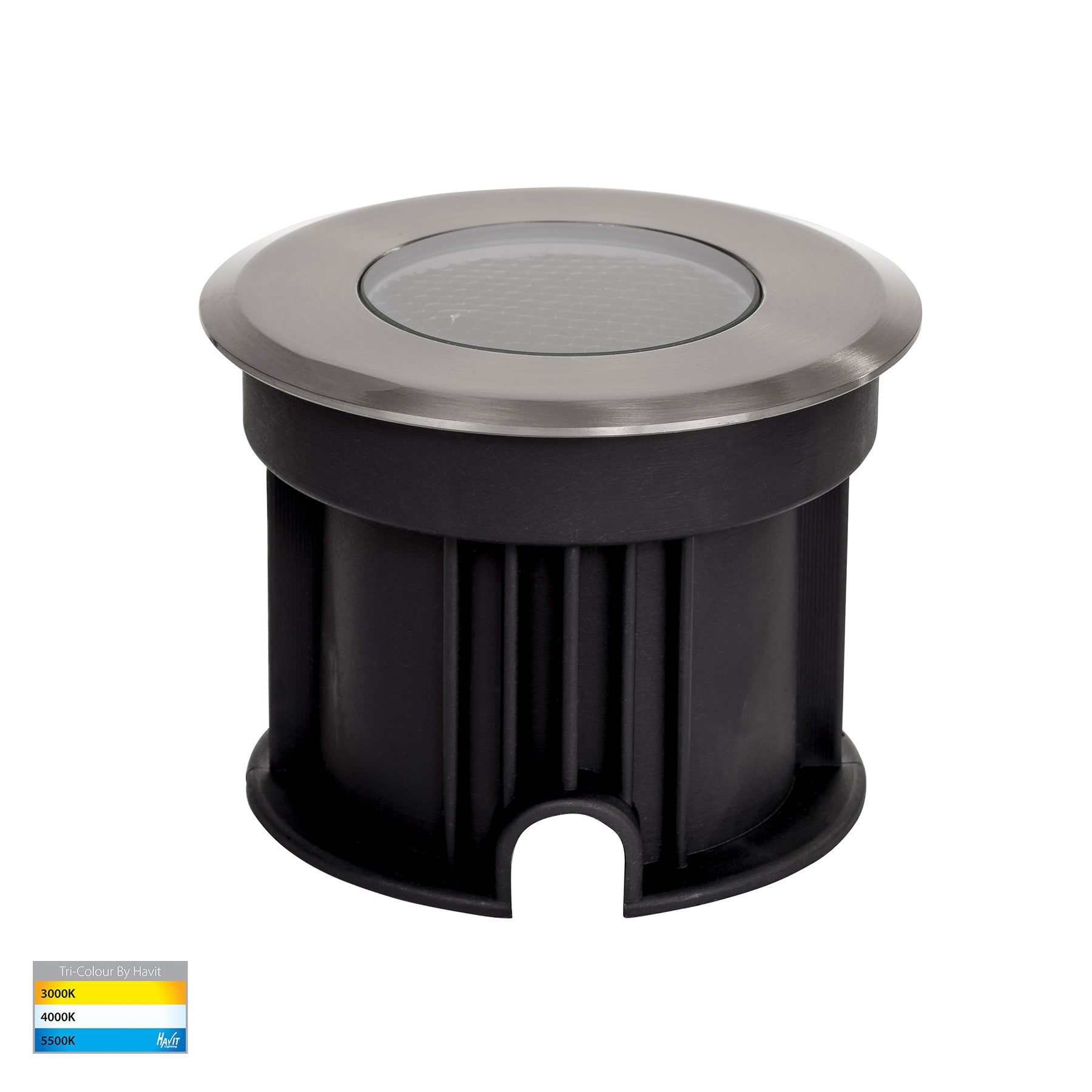 Split LED Inground Light 240V 3W Tri Colour Stainless Steel - HV1841T-240V