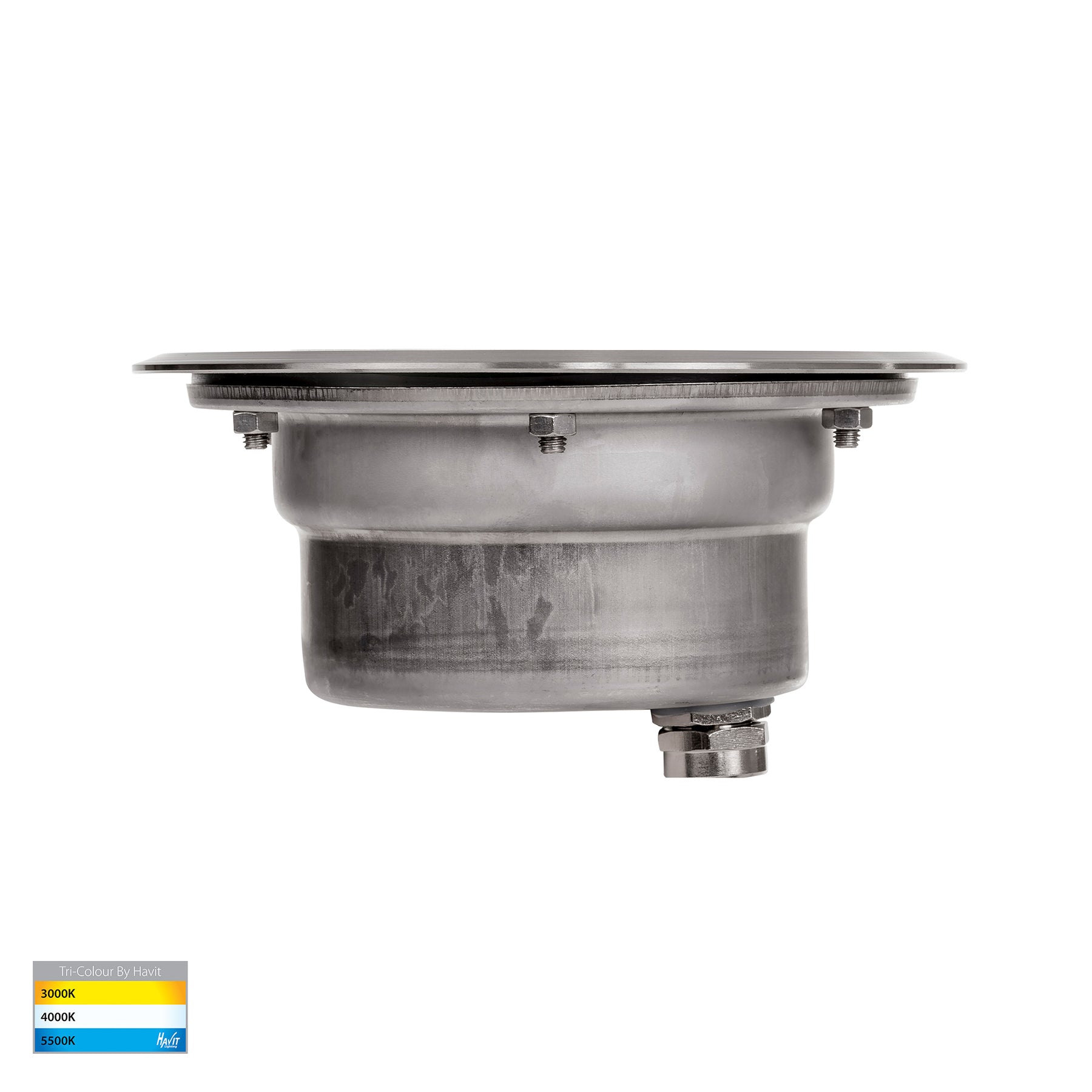 Split LED Inground Light 240V 5W Tri Colour Stainless Steel - HV1842T-240V