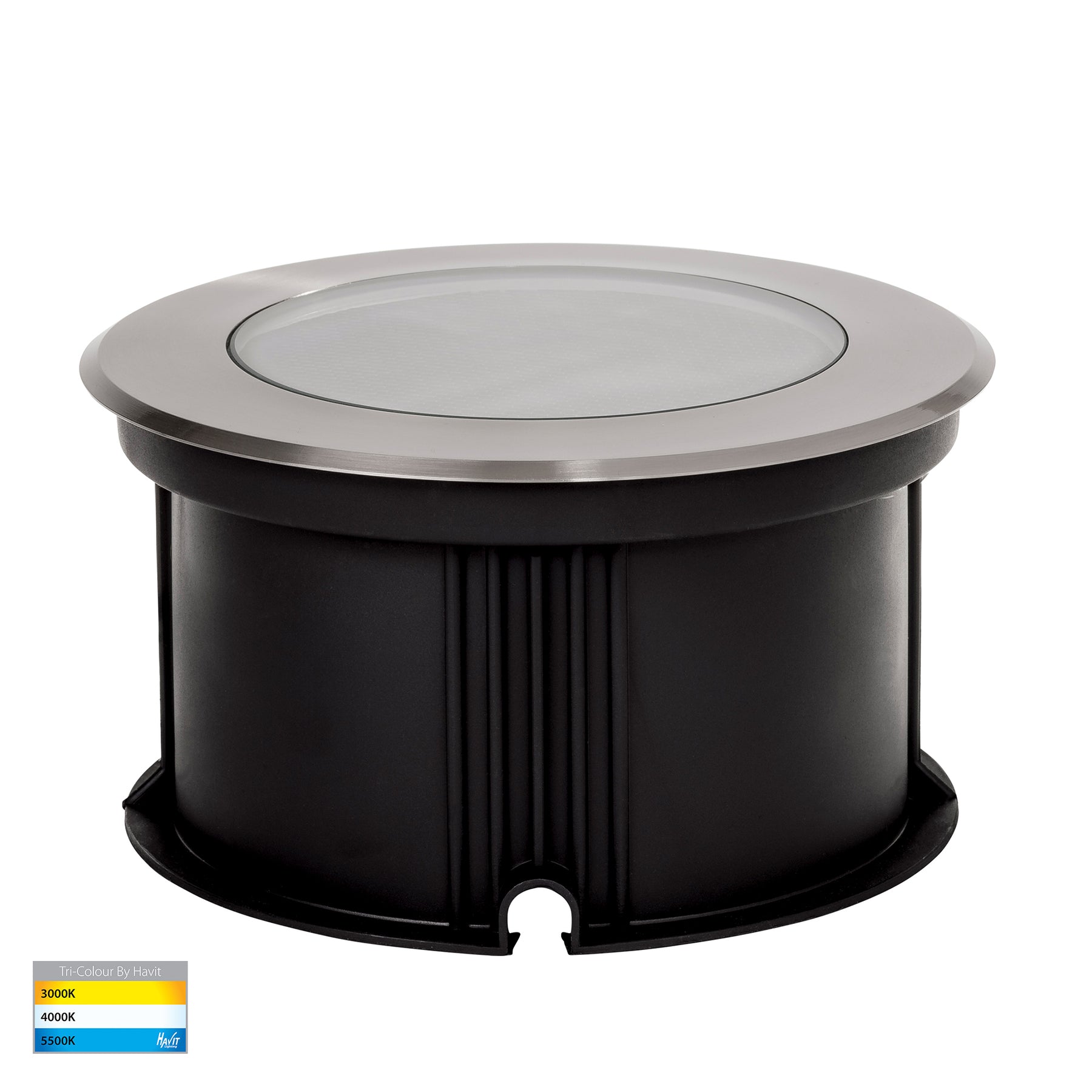 Split LED Inground Light 240V 12W Tri Colour Stainless Steel - HV1843T-240V