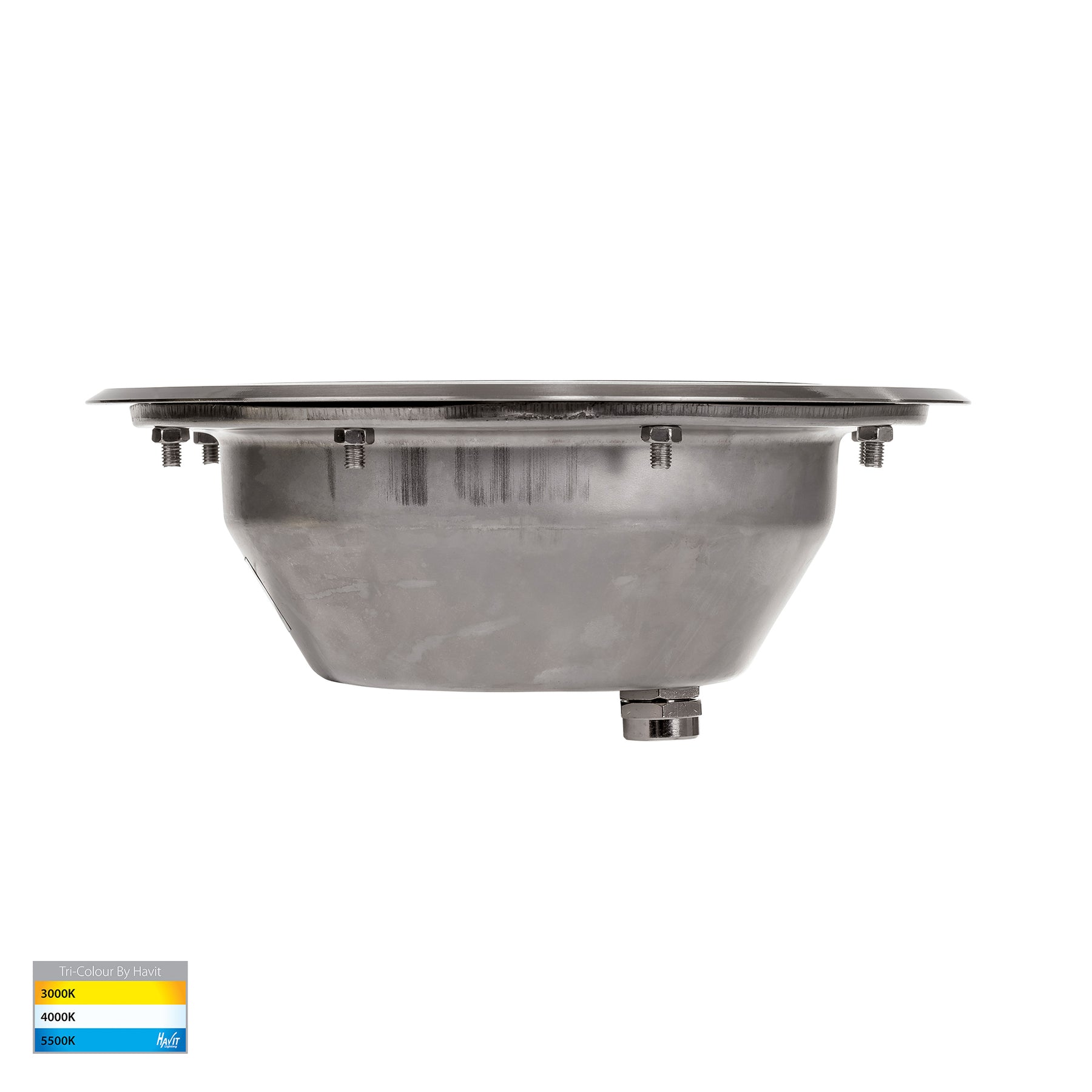 Split LED Inground Light 240V 12W Tri Colour Stainless Steel - HV1843T-240V