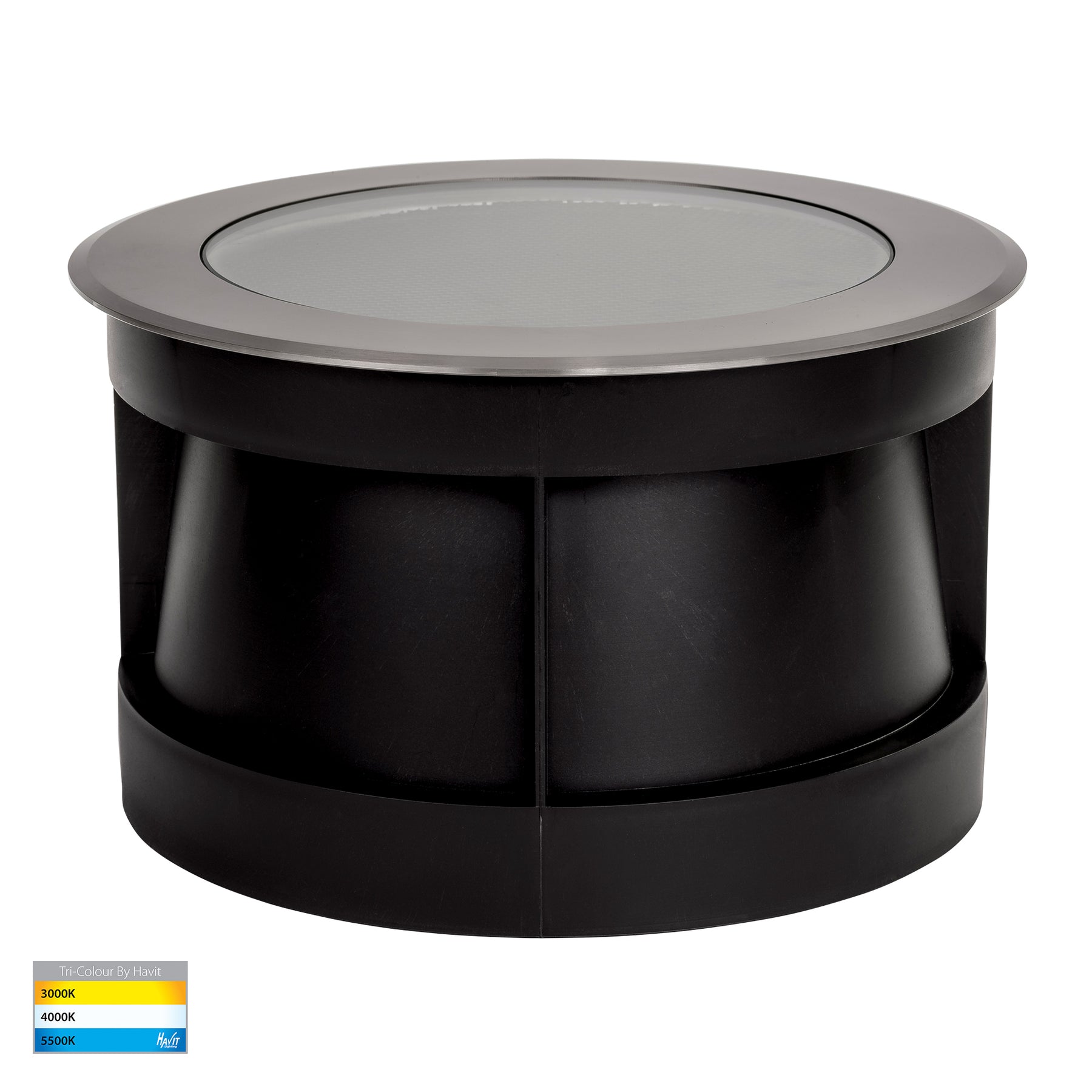 Split LED Inground Light 240V 18W Tri Colour Stainless Steel - HV1845T-240V