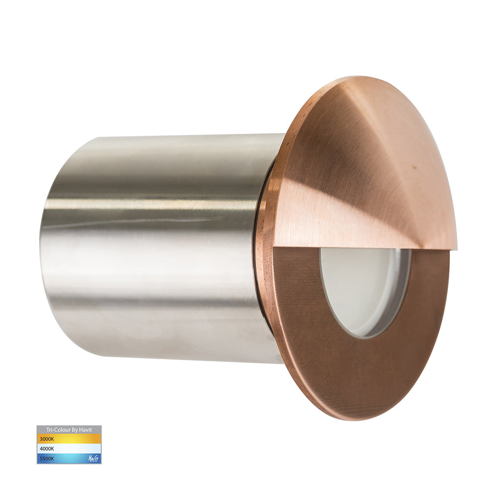 Buy Outdoor Step Lights Australia Ollo Eyelid Outdoor Step Light 12V Copper 3CCT - HV19012T-CP