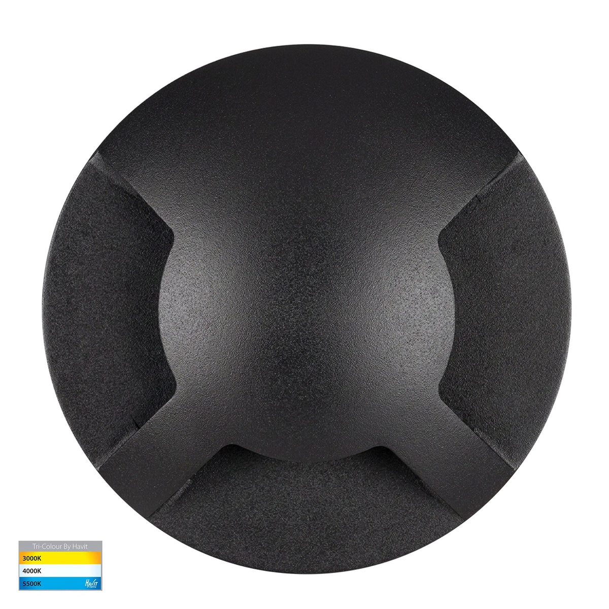 Viale LED Triple Driveway Inground Light 12V 5W Tri Colour Black - HV19082T-BLK