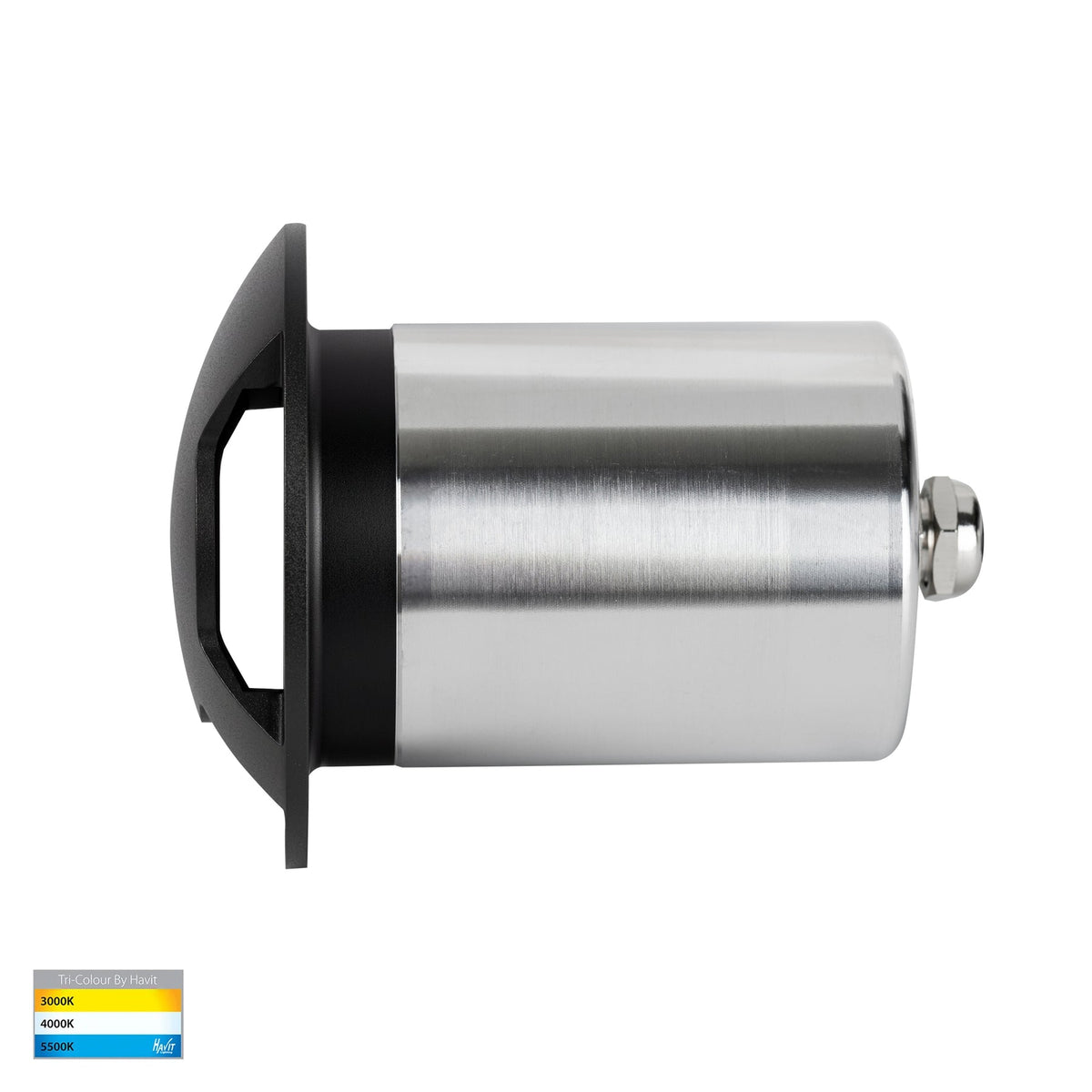Viale LED Triple Driveway Inground Light 12V 5W Tri Colour Black - HV19082T-BLK