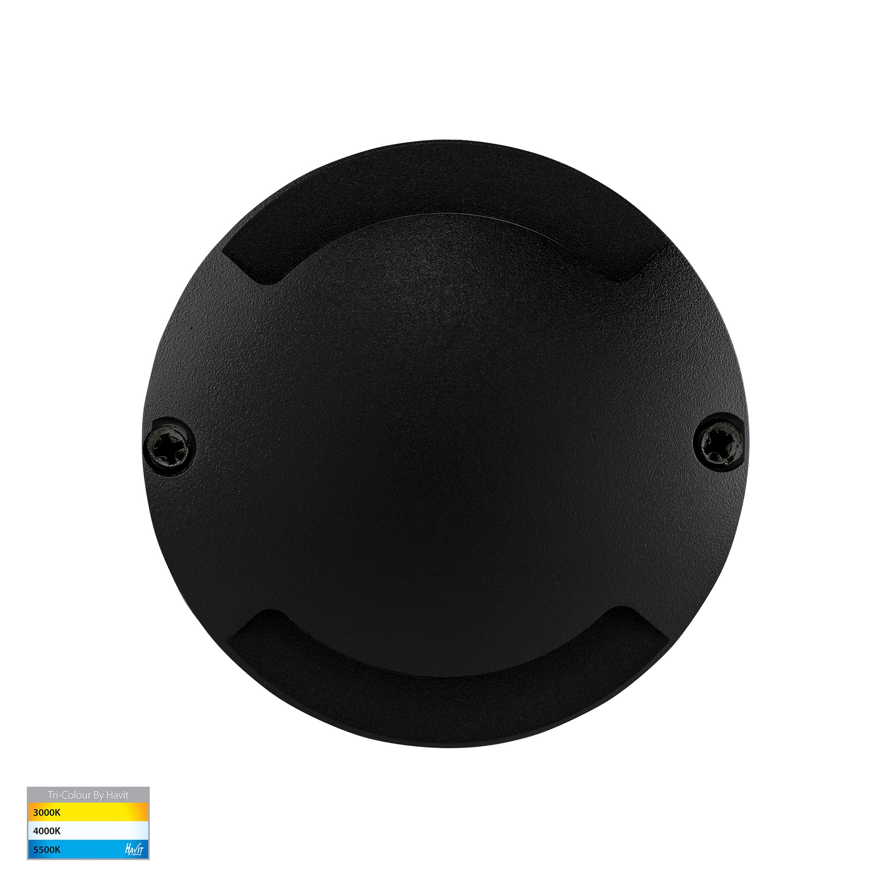 Dome Aluminium Two Way Deck Light Black 12V TRI Colour - HV2872T-BLK-12V