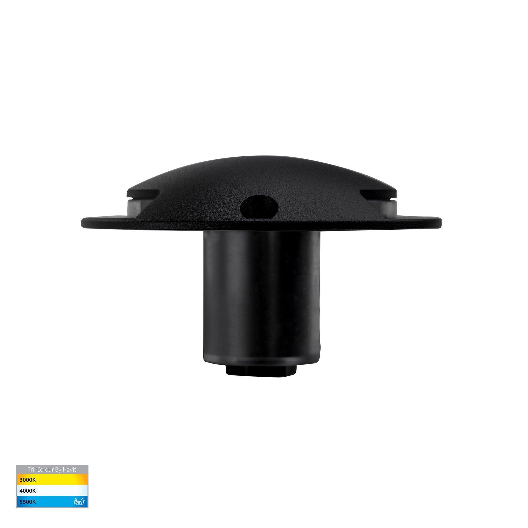 Dome Aluminium Two Way Deck Light Black 12V TRI Colour - HV2872T-BLK-12V