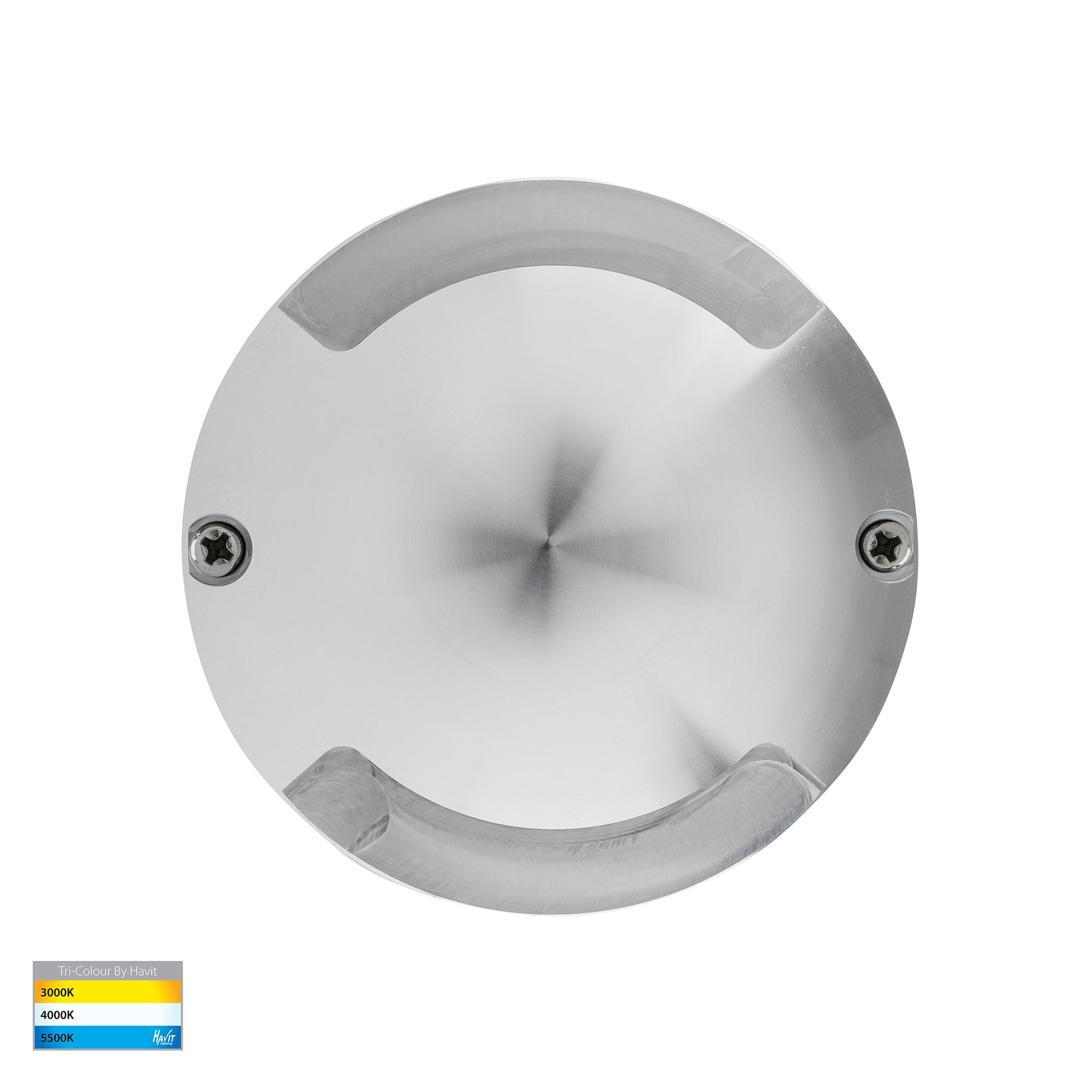 Dome Aluminium Two Way Deck Light Silver 12V TRI Colour - HV2872T-SLV-12V