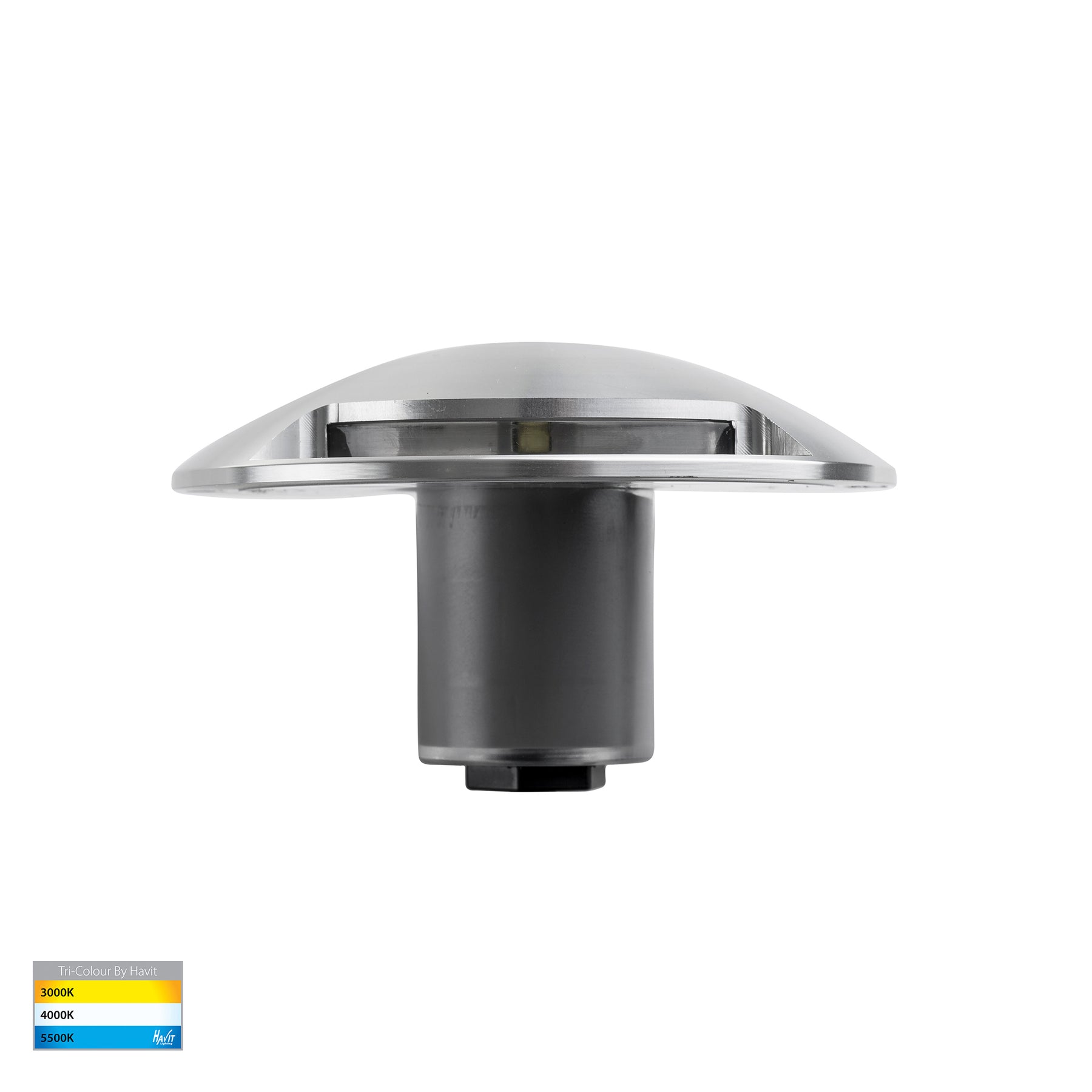 Dome Aluminium Two Way Deck Light Silver 12V TRI Colour - HV2872T-SLV-12V