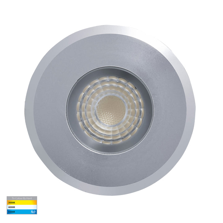 Elite Aluminium LED Deck Or Inground Lights Silver 12V 5W TRI Colour - HV2882T-SLV-12V