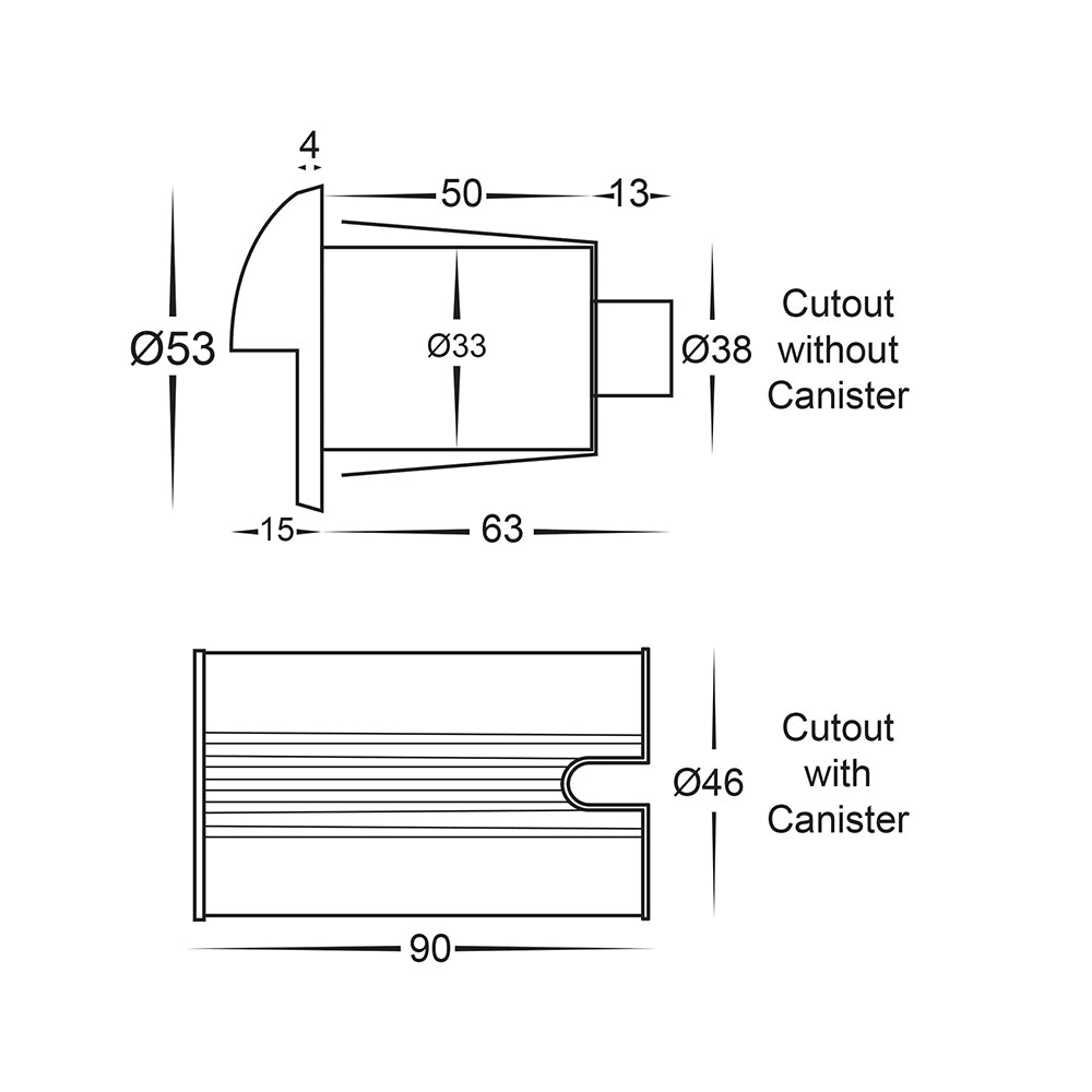 Buy Outdoor Step Lights Australia Mini Ollo Eyelid Outdoor Step Light 12V Solid Copper 5500K - HV2891C-CP