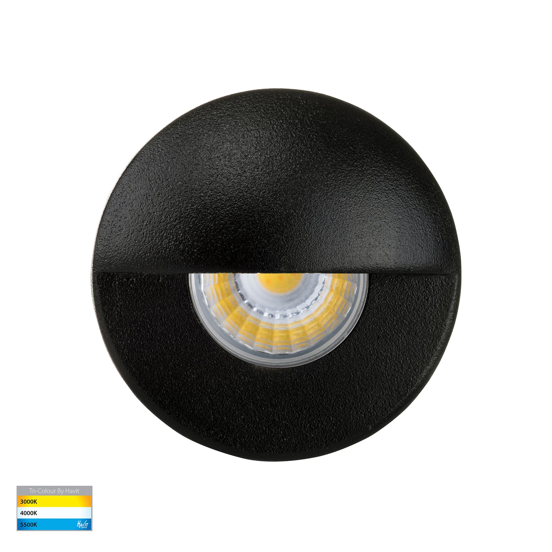 Mini Ollo 316 Stainless Steel Recessed LED Step Light Black 1W 12V TRI Colour - HV2891T-BLK-12V