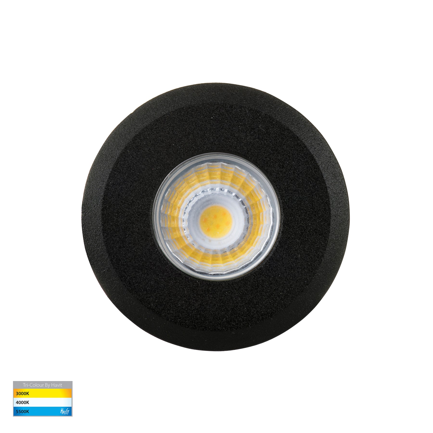 Mini Ollo 316 Stainless Steel Recessed LED Inground Light Black 1W 12V TRI Colour - HV2892T-BLK-12V