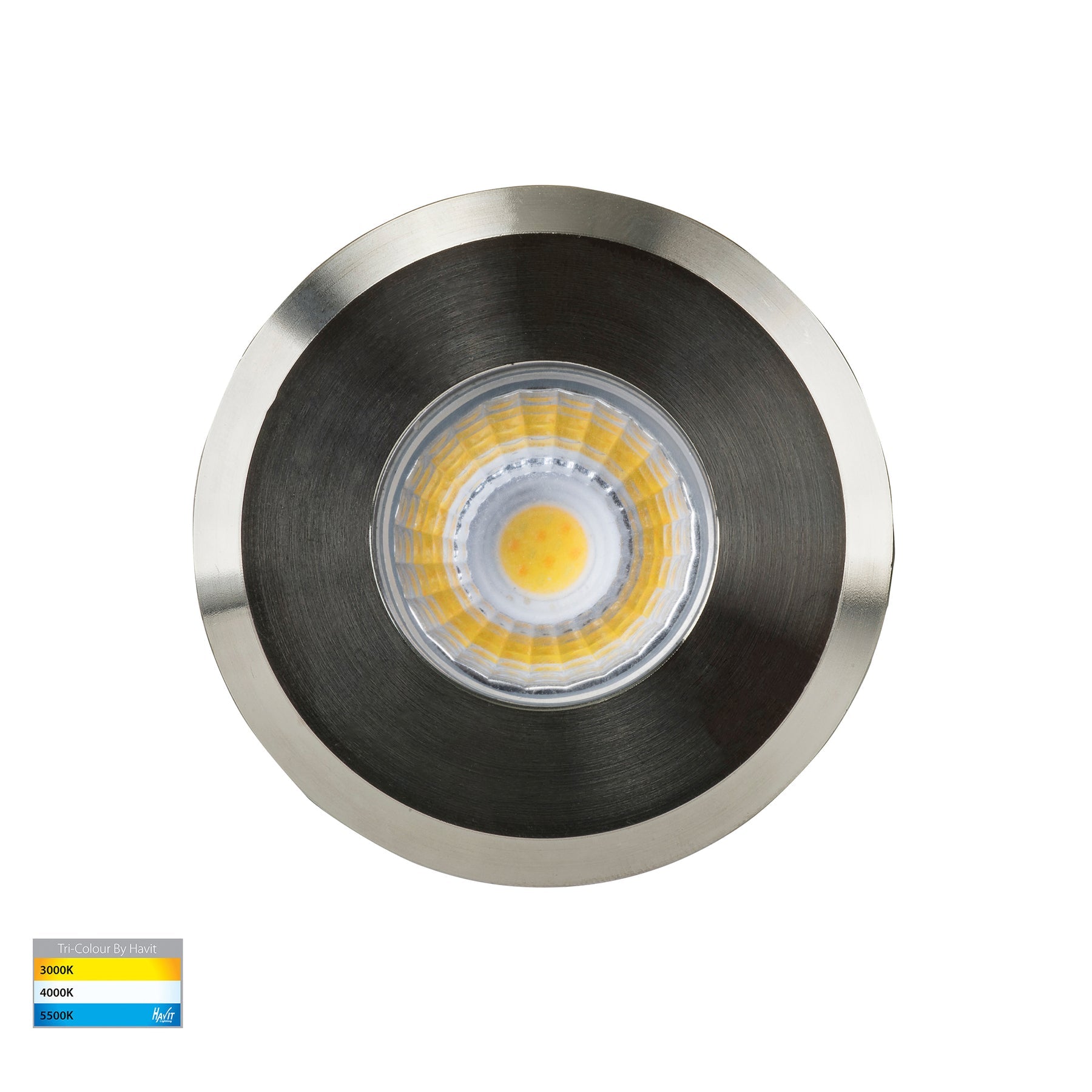 Mini Ollo Recessed LED Step Light 316 Stainless Steel 12V 1W TRI Colour - HV2892T-SS316-12V