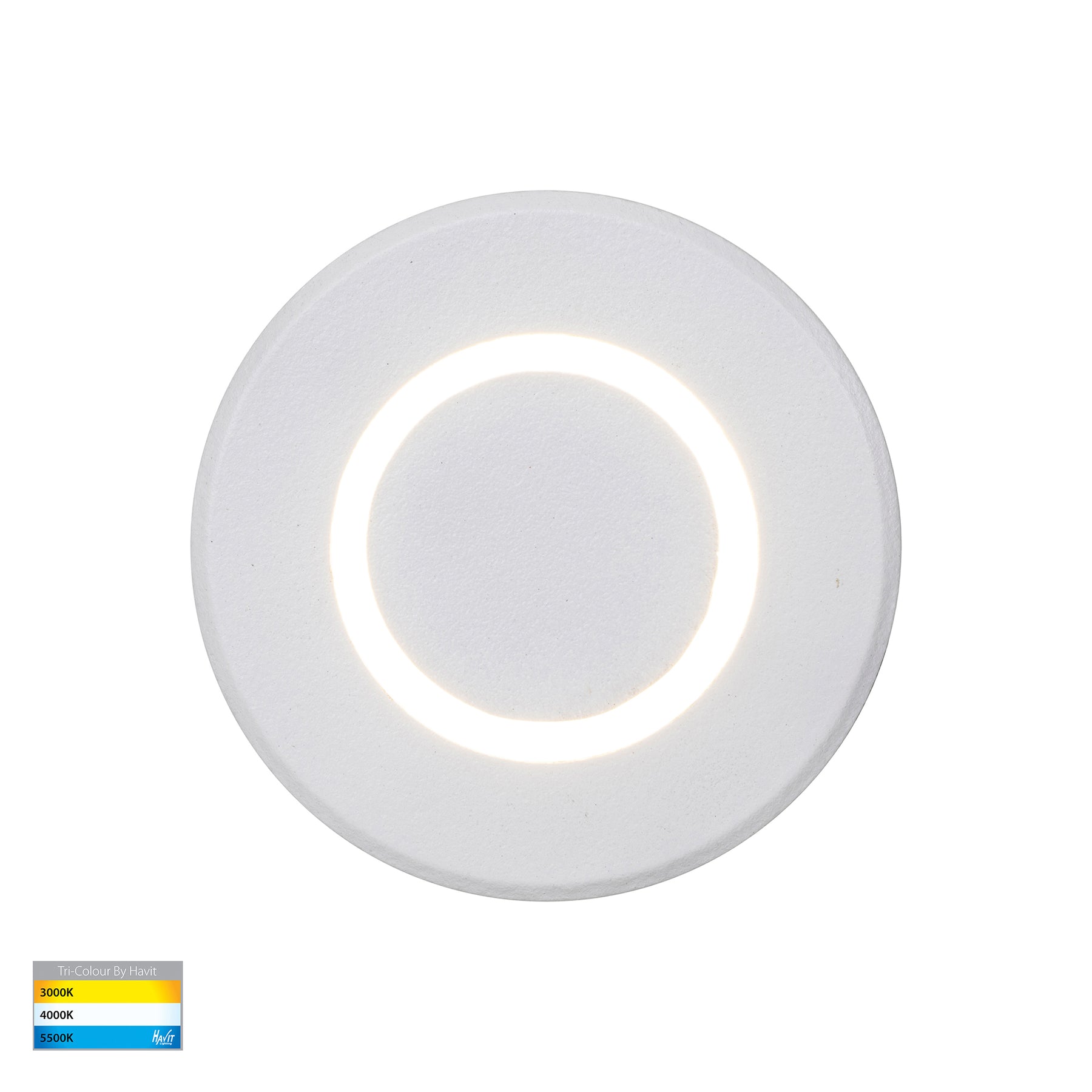 Brillo Aluminium LED Wall or Inground Light White 3W 12V TRI Colour - HV2894T-WHT-12V