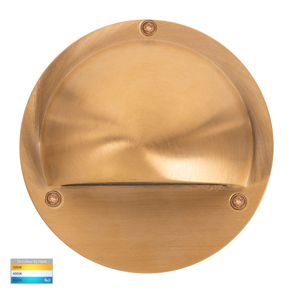 Buy Outdoor Step Lights Australia Pinta Outdoor Step Light 240V AC Solid Brass 3CCT - HV2903T-BR