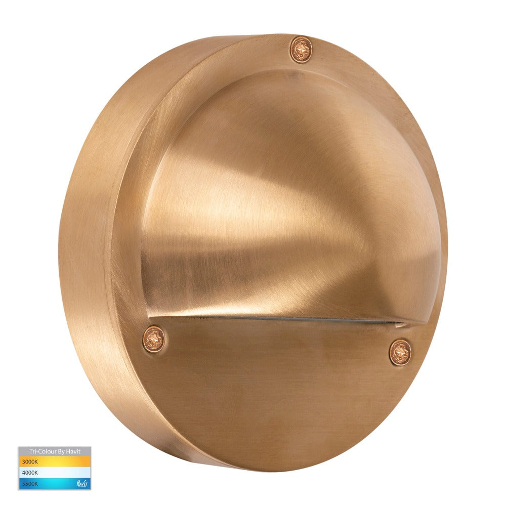 Buy Outdoor Step Lights Australia Pinta Outdoor Step Light 12V DC Solid Brass 3CCT -HV2904T-BR