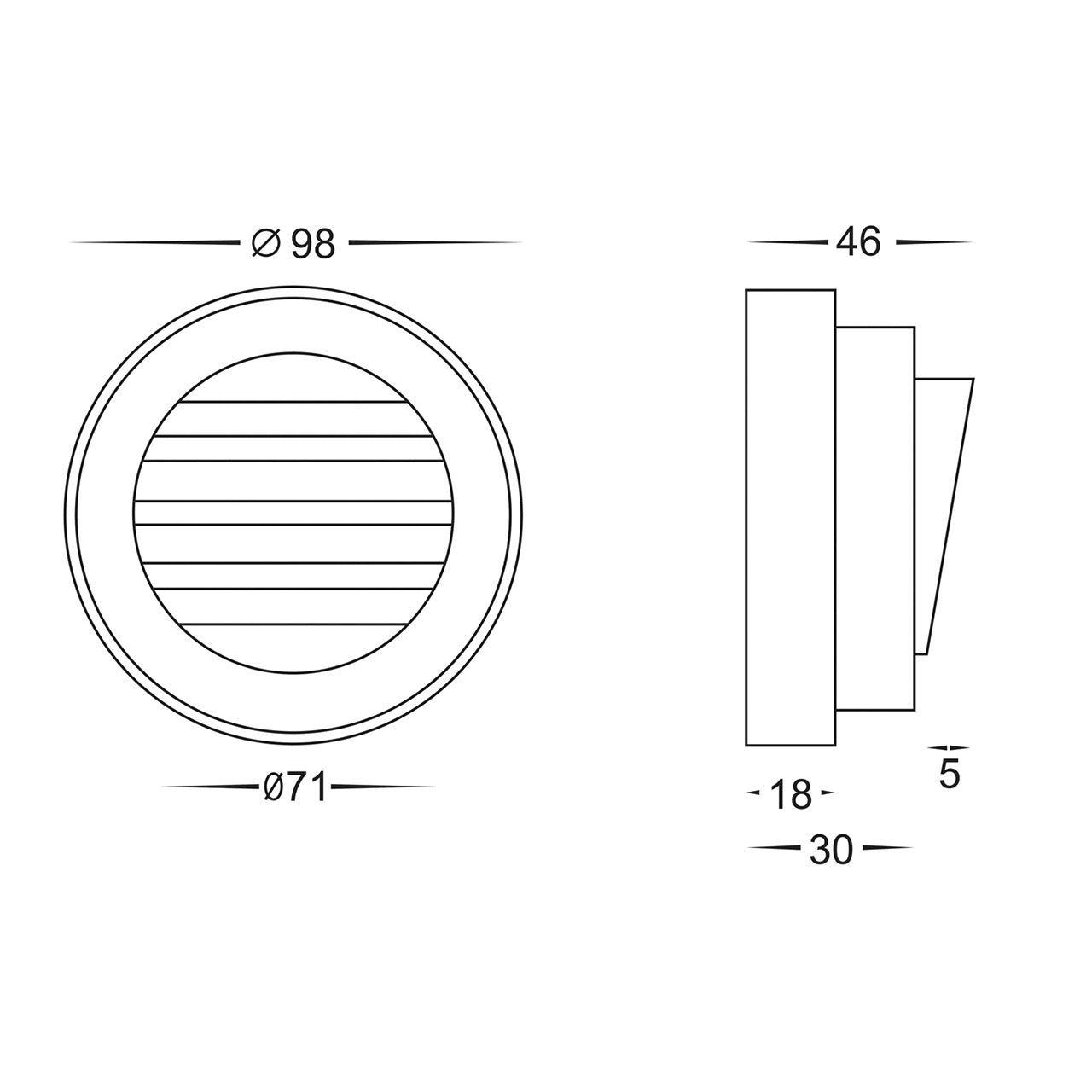 Pinta Aluminium Louvered Step Lights White 12V Tri Colour - HV2925T-WHT-12V