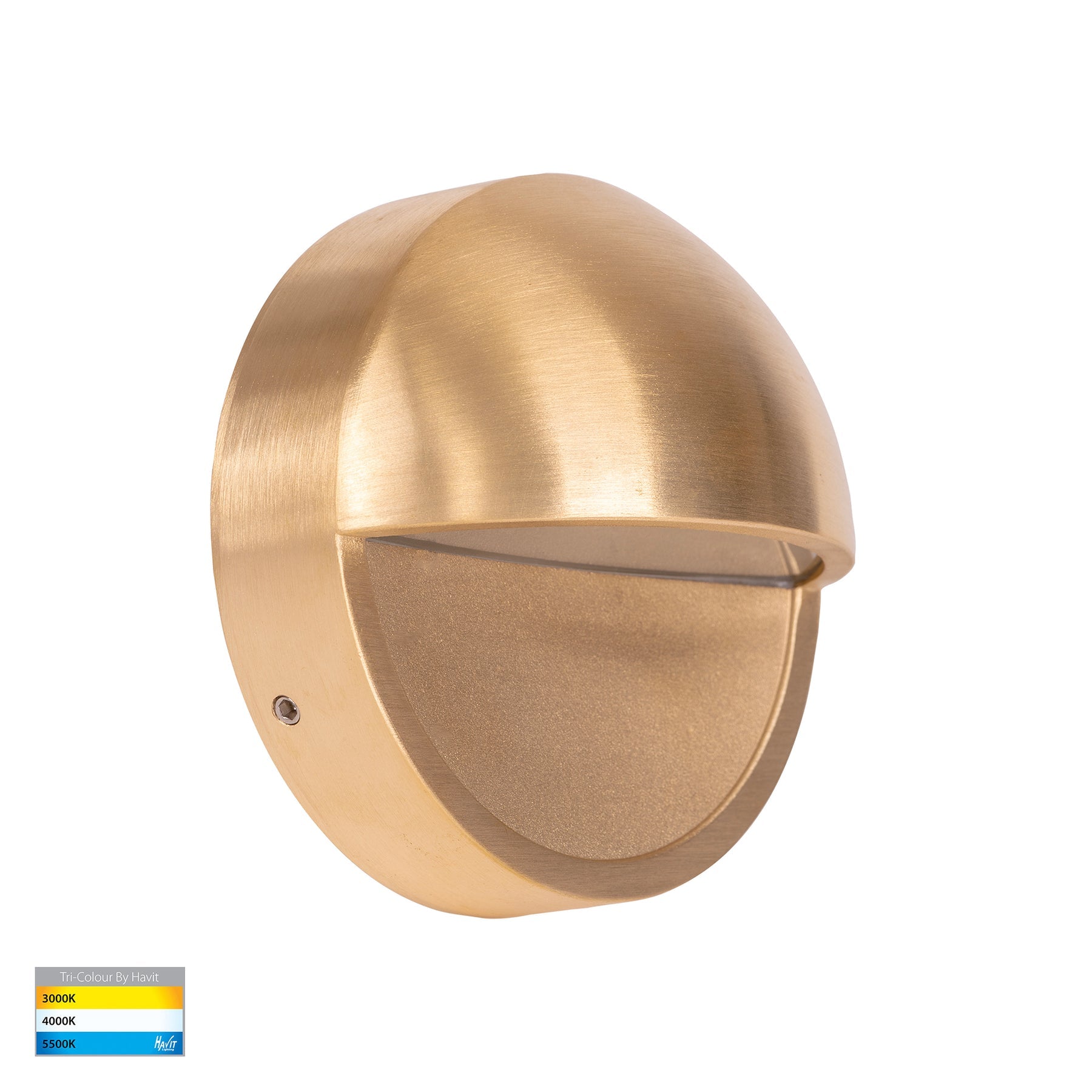 Veko LED Step Light Solid Brass 240V 6W Tri Colour - HV2928T-BR-240V