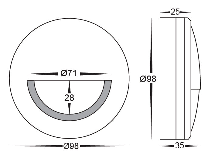 Nava LED Step Light With Eyelid 12V 5W Tri Colour Titanium - HV2961T-TTM-12V