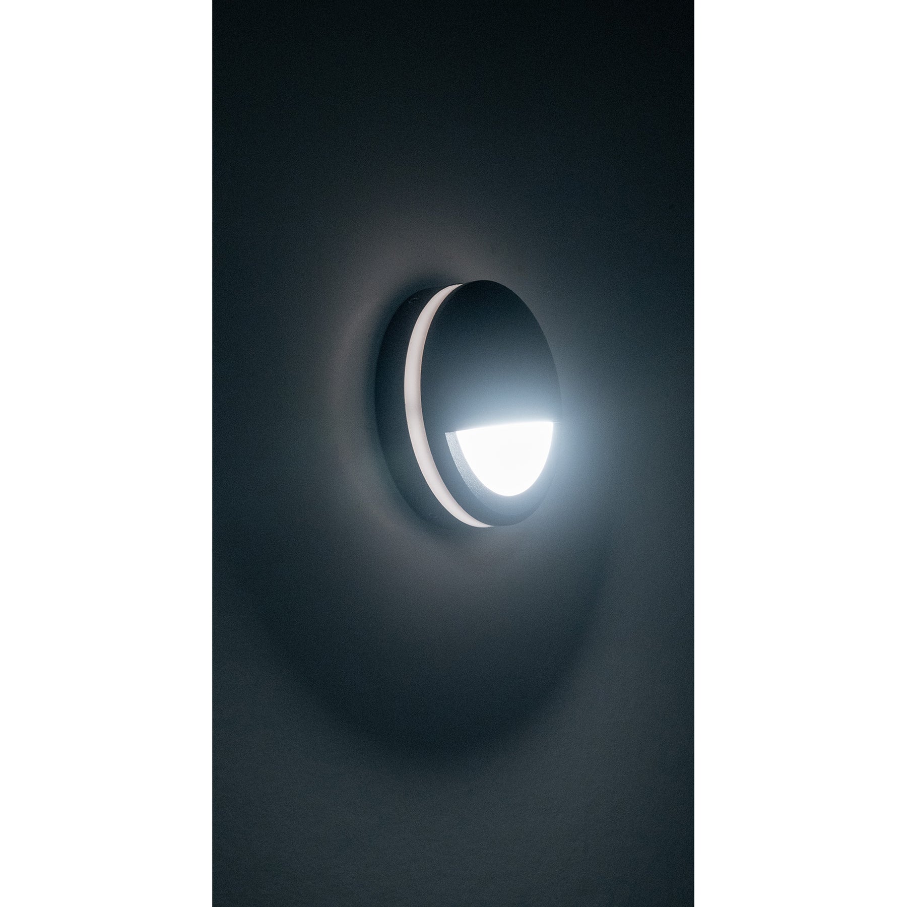 Nava LED Step Light With Eyelid 240V 5W Tri Colour Black - HV2961T-BLK-240V