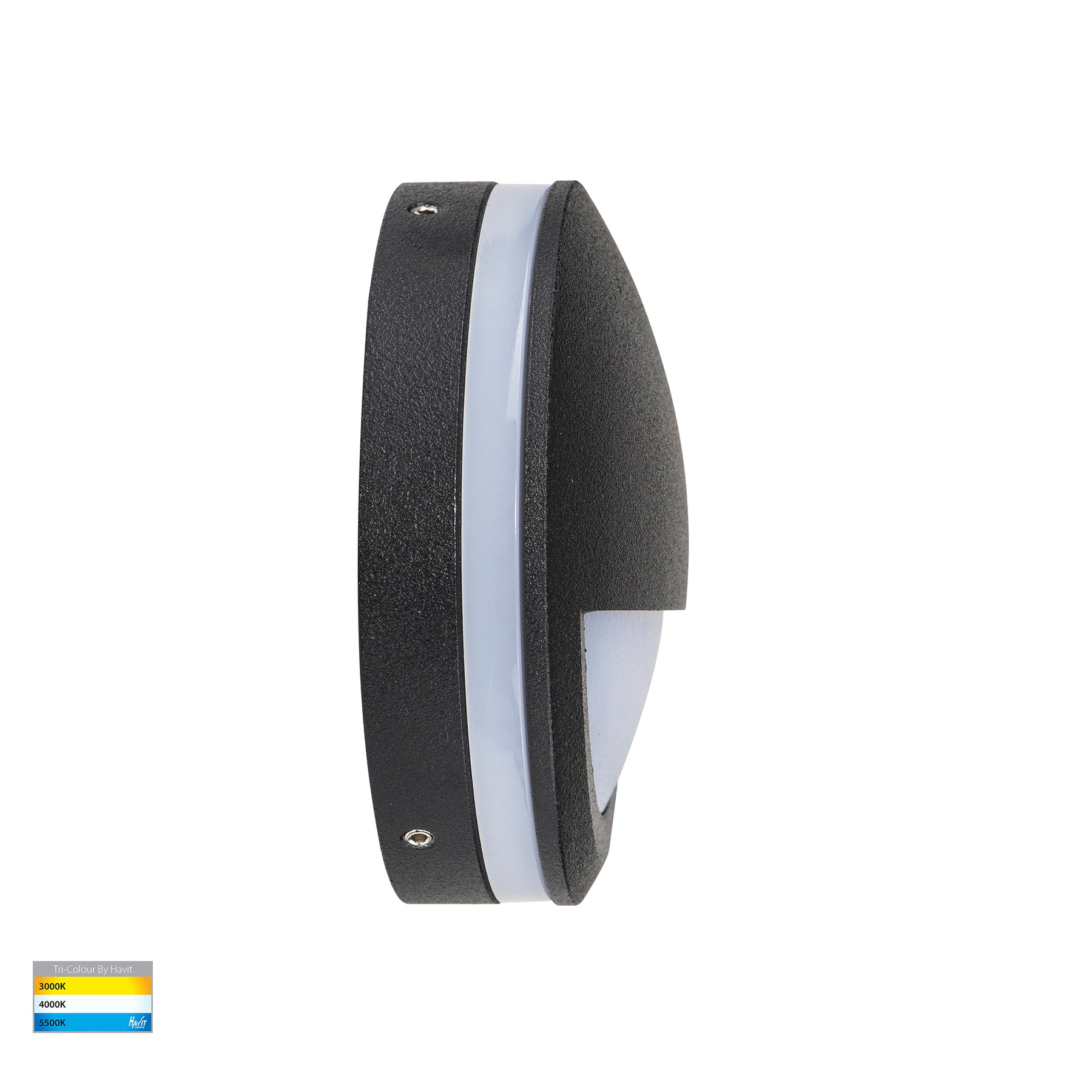 Nava LED Step Light With Eyelid 240V 5W Tri Colour Black - HV2961T-BLK-240V