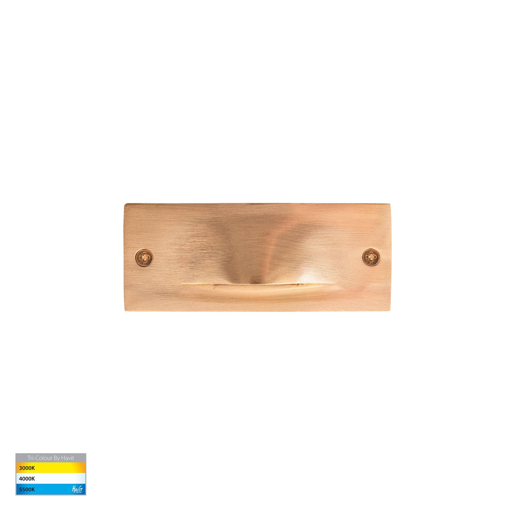 Corba LED Brick Light 3W 240V Tri Colour Brass - HV3011T-BR-240V