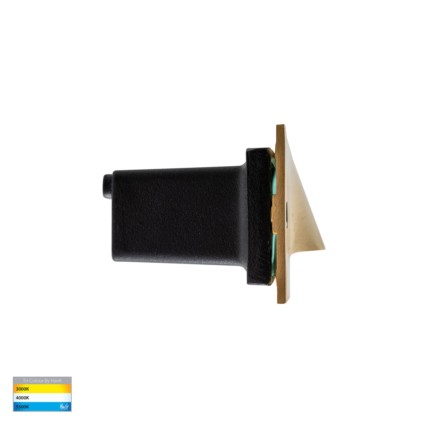 Corba LED Brick Light 3W 240V Tri Colour Brass - HV3011T-BR-240V