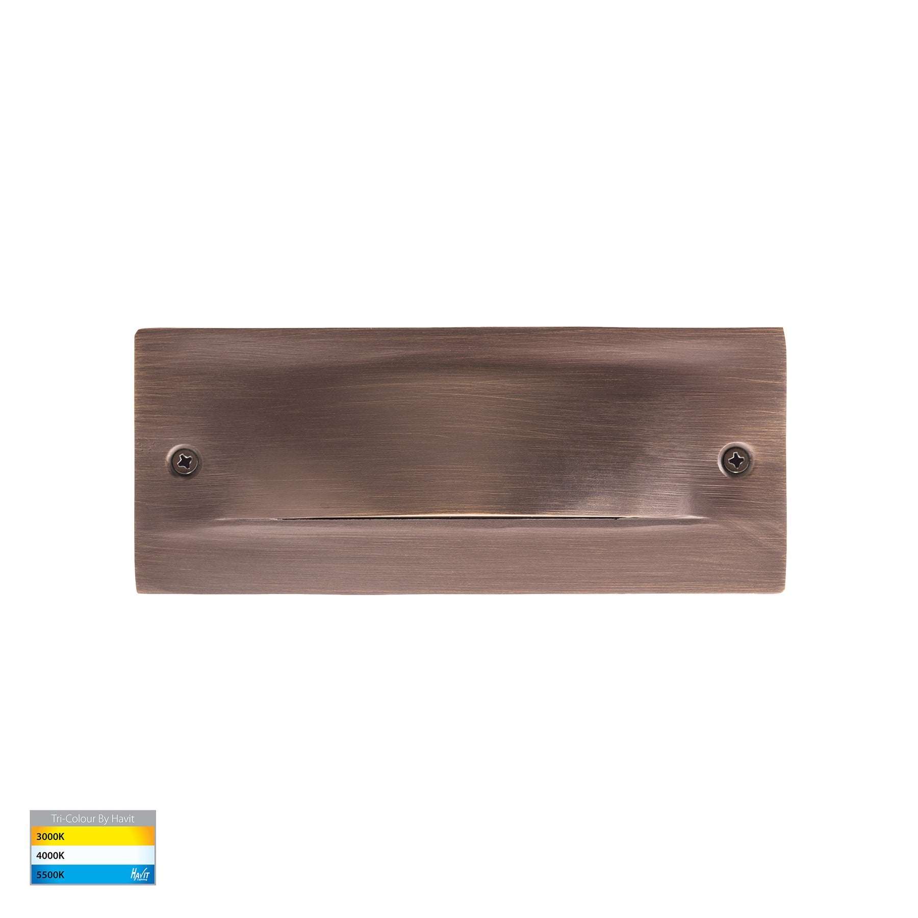 Corba LED Brick Light 6W 240V Tri Colour Antique Brass - HV3012T-AB-240V