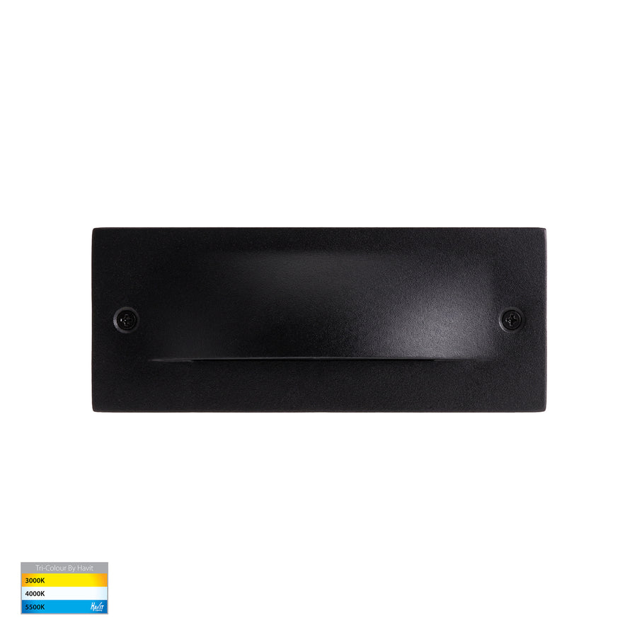 Corba LED Brick Light 6W 12V Tri Colour Black - HV3012T-BLK-12V