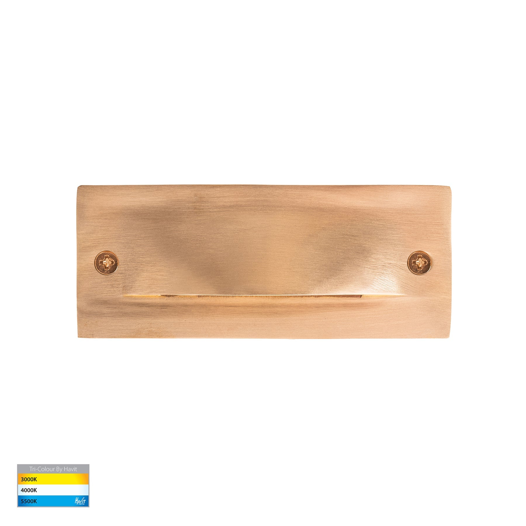 Corba LED Brick Light 6W 240V Tri Colour Brass - HV3012T-BR-240V