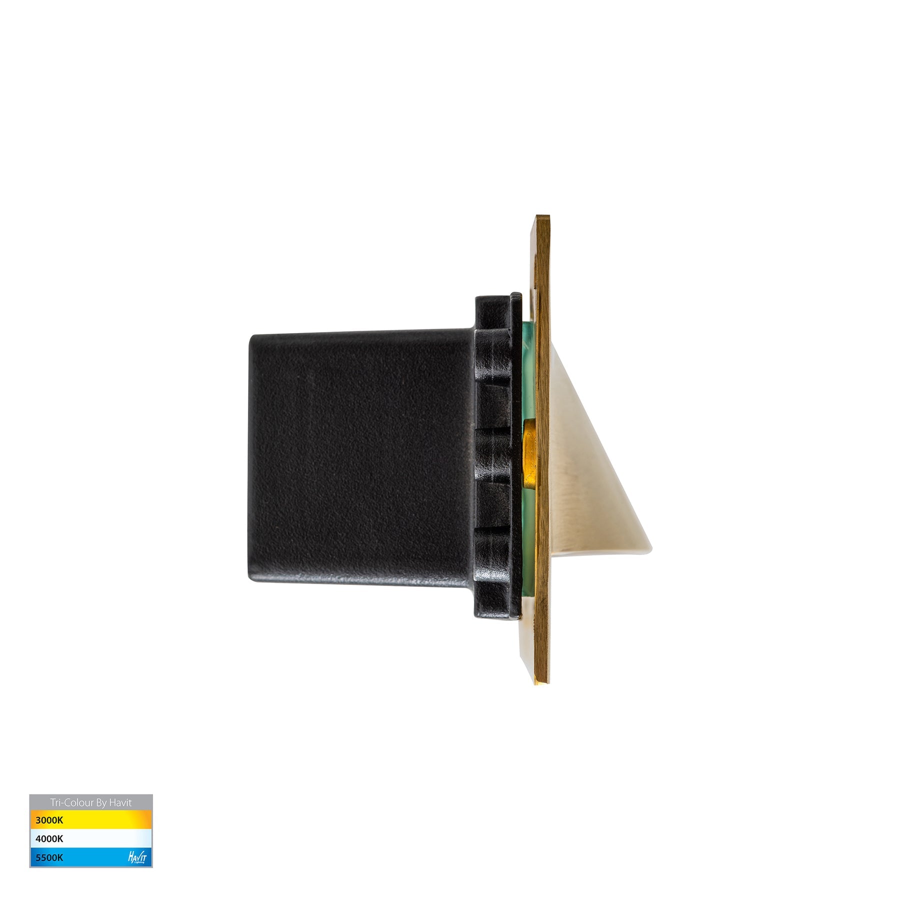 Corba LED Brick Light 6W 240V Tri Colour Brass - HV3012T-BR-240V