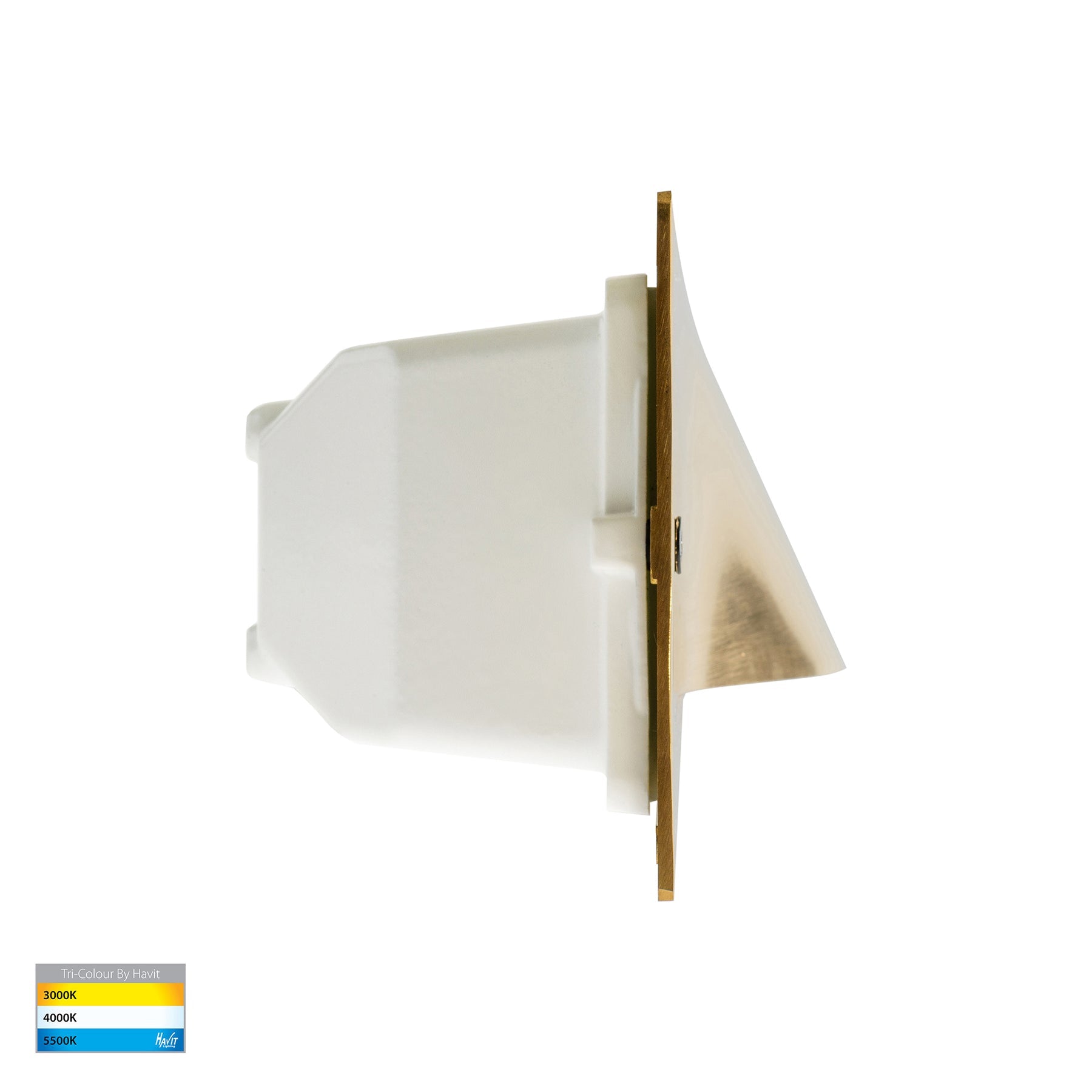 Corba LED Brick Light 10W 12V Tri Colour Brass - HV3013T-BR-12V