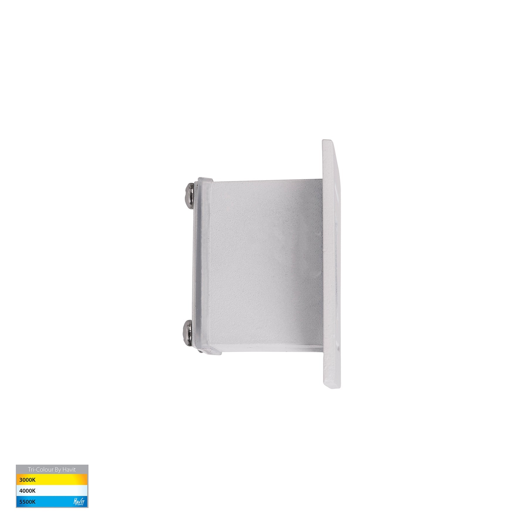 Trin Small LED Square Step Light 12V 1W Tri Colour White - HV3111T-WHT-12V
