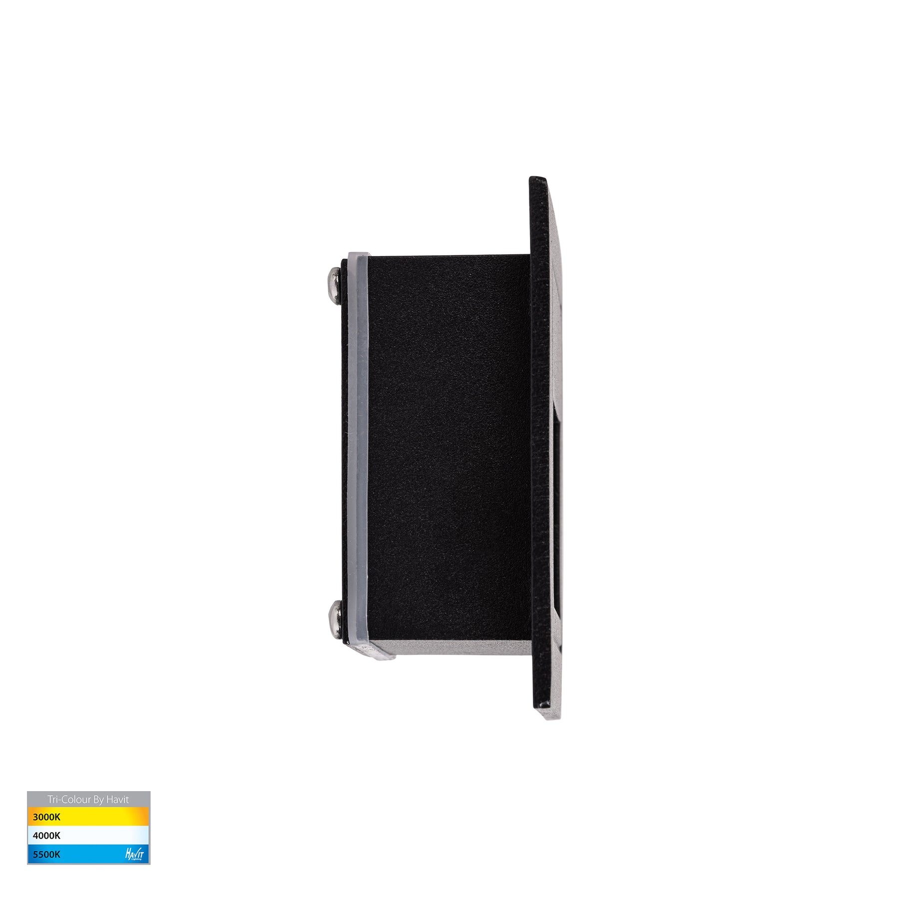 Trin Large LED Square Step Light 240V 3W Tri Colour Black - HV3112T-BLK-240V