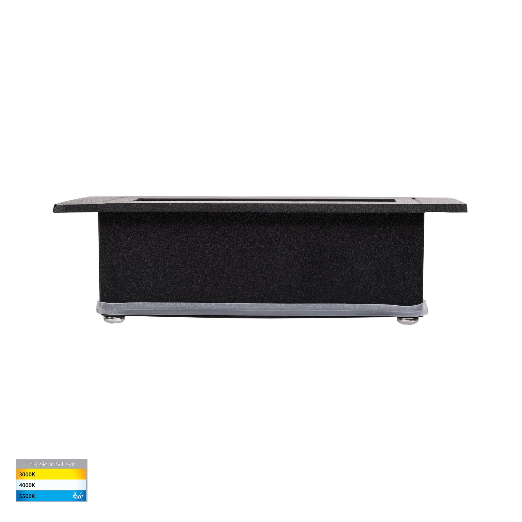 Trin Large LED Rectangular Step Light 240V 5W Tri Colour Black - HV3113T-BLK-240V