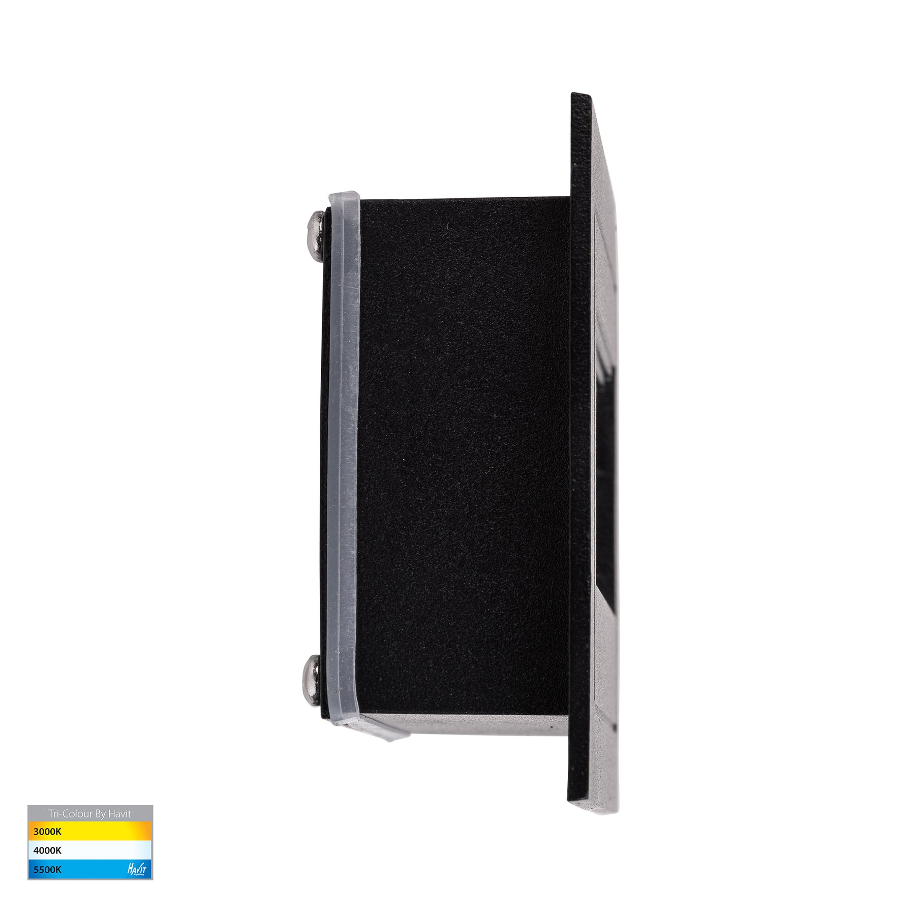 Trin Large LED Rectangular Step Light 240V 5W Tri Colour Black - HV3113T-BLK-240V