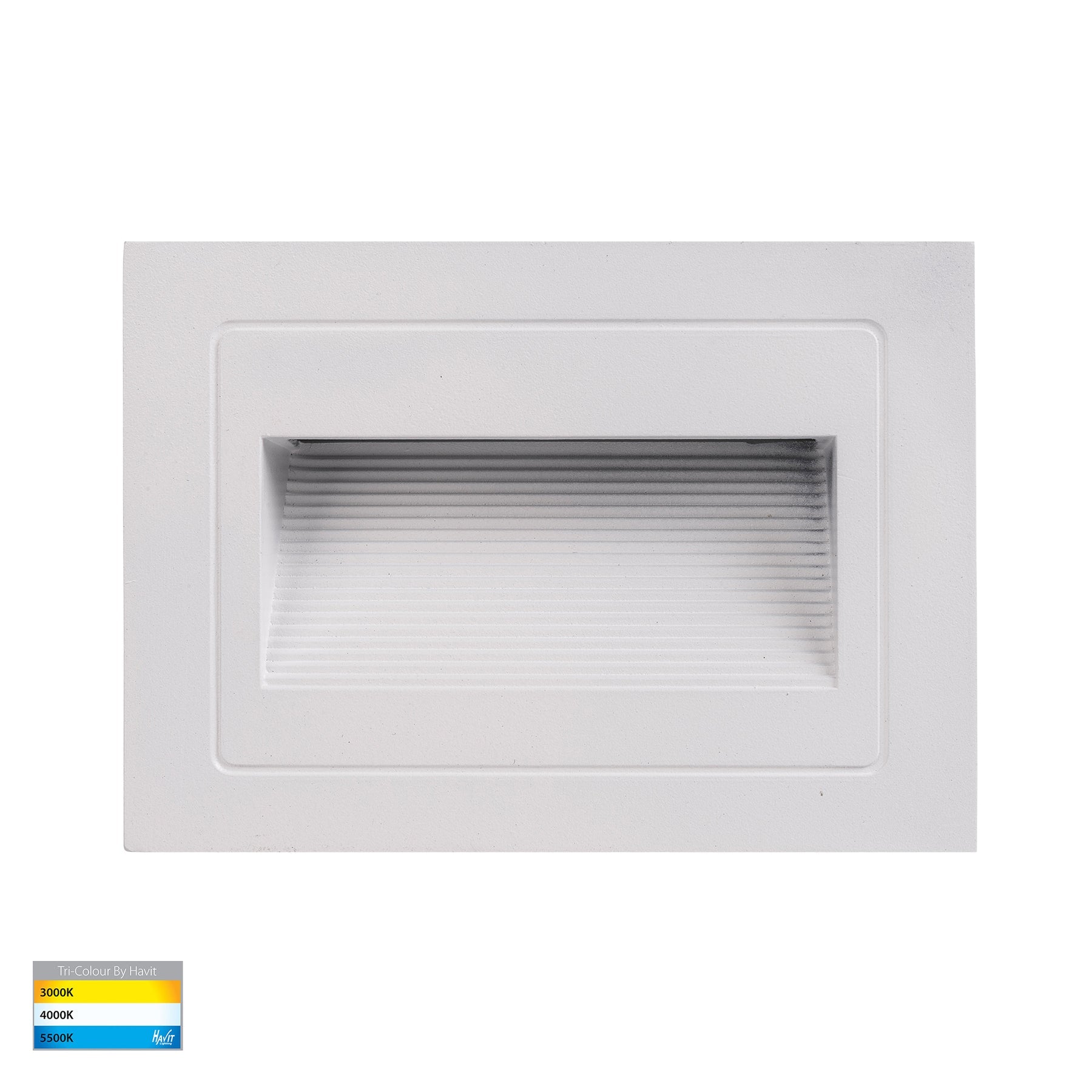 Trin Large LED Rectangular Step Light 240V 5W Tri Colour White - HV311