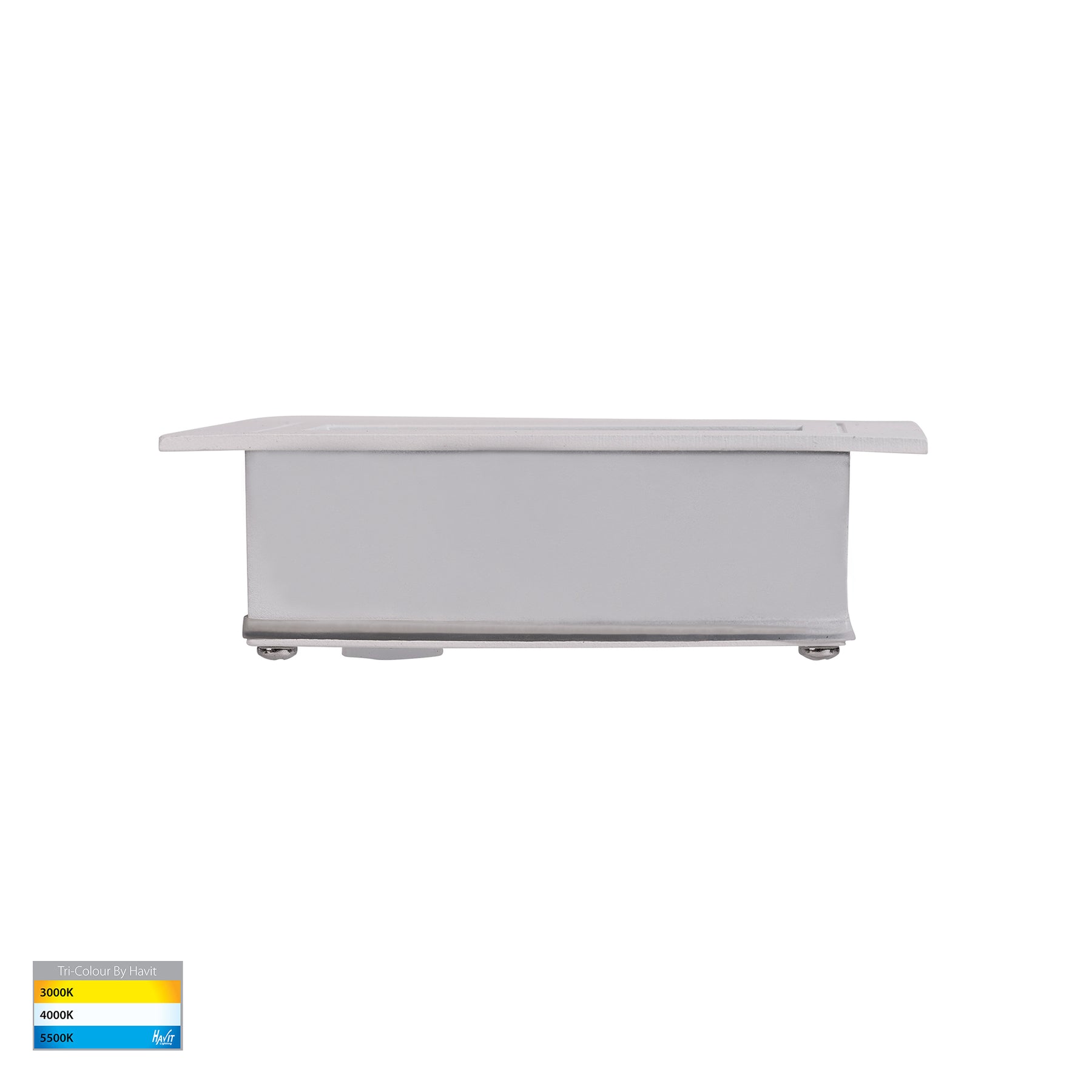 Trin Large LED Rectangular Step Light 12V 5W Tri Colour White - HV3113T-WHT-12V