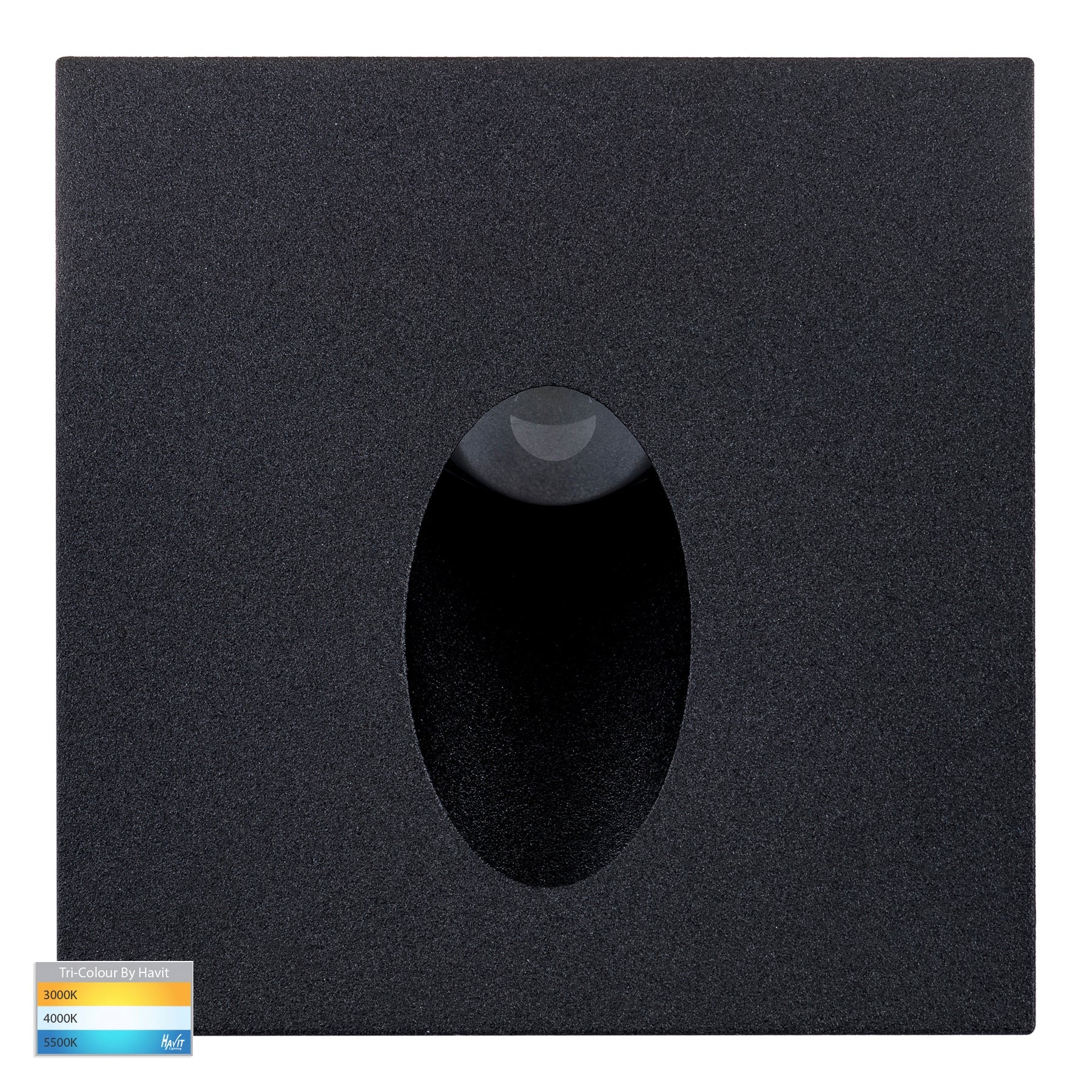 Reces Square Recessed LED Step Light Black 2.5W 12V TRI Colour - HV3215T-BLK-12V