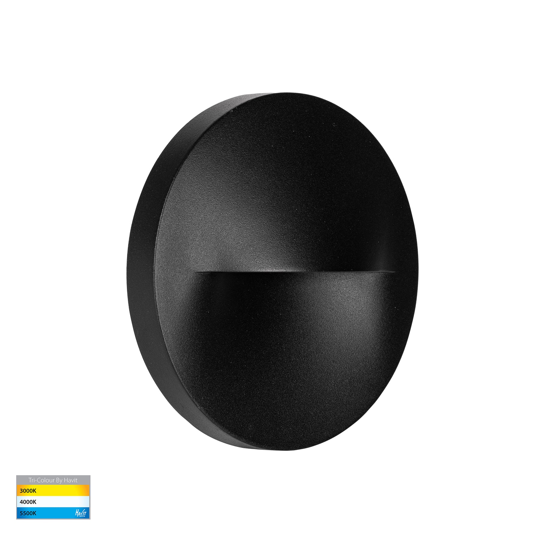 Lisca Round LED Wall Light 240V 3W 3CCT Black - HV3227T-BLK-240V