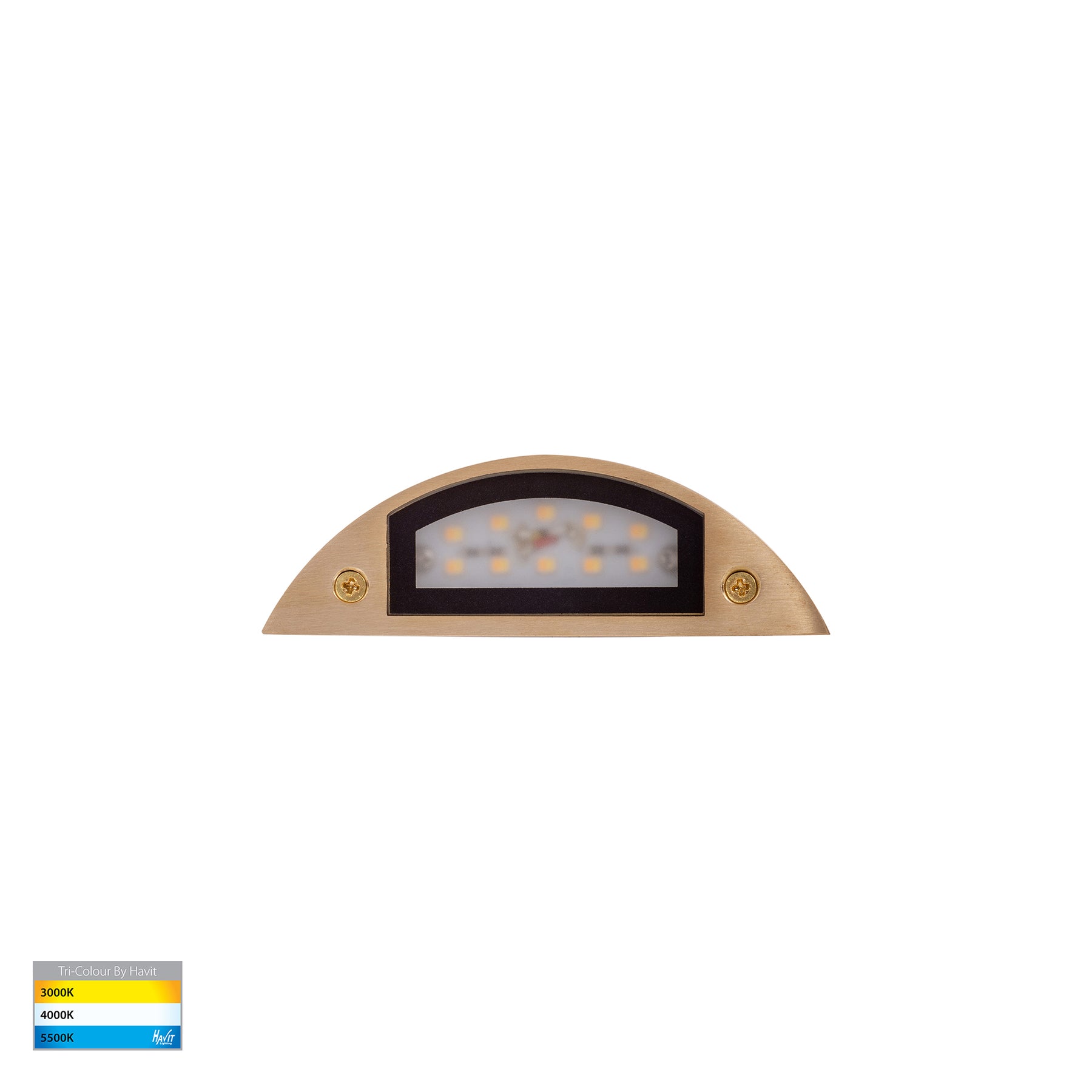 Curva LED Step Light Solid Brass White 12V 3W Tri Colour - HV3251T-BR-12V