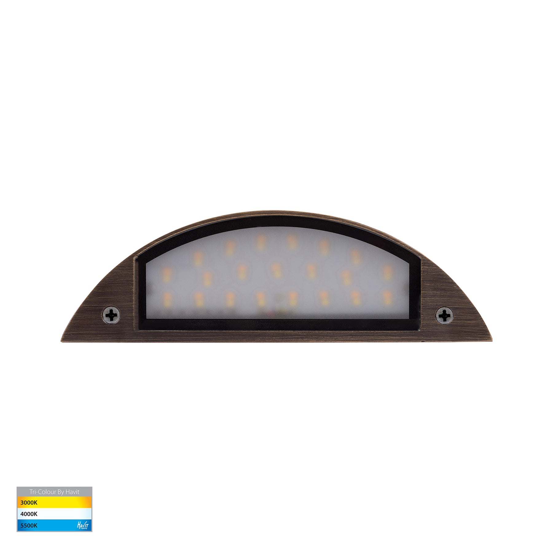 Curva LED Step Light Antique Brass 12V 7.5W Tri Colour - HV3253T-AB-12V