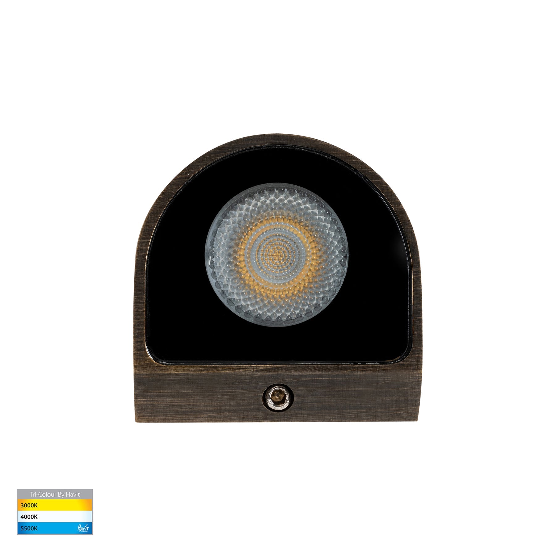 Patra LED Surface Mounted Wall Light 12V 1.5W Tri Colour Antique Brass - HV3284T-AB-12V